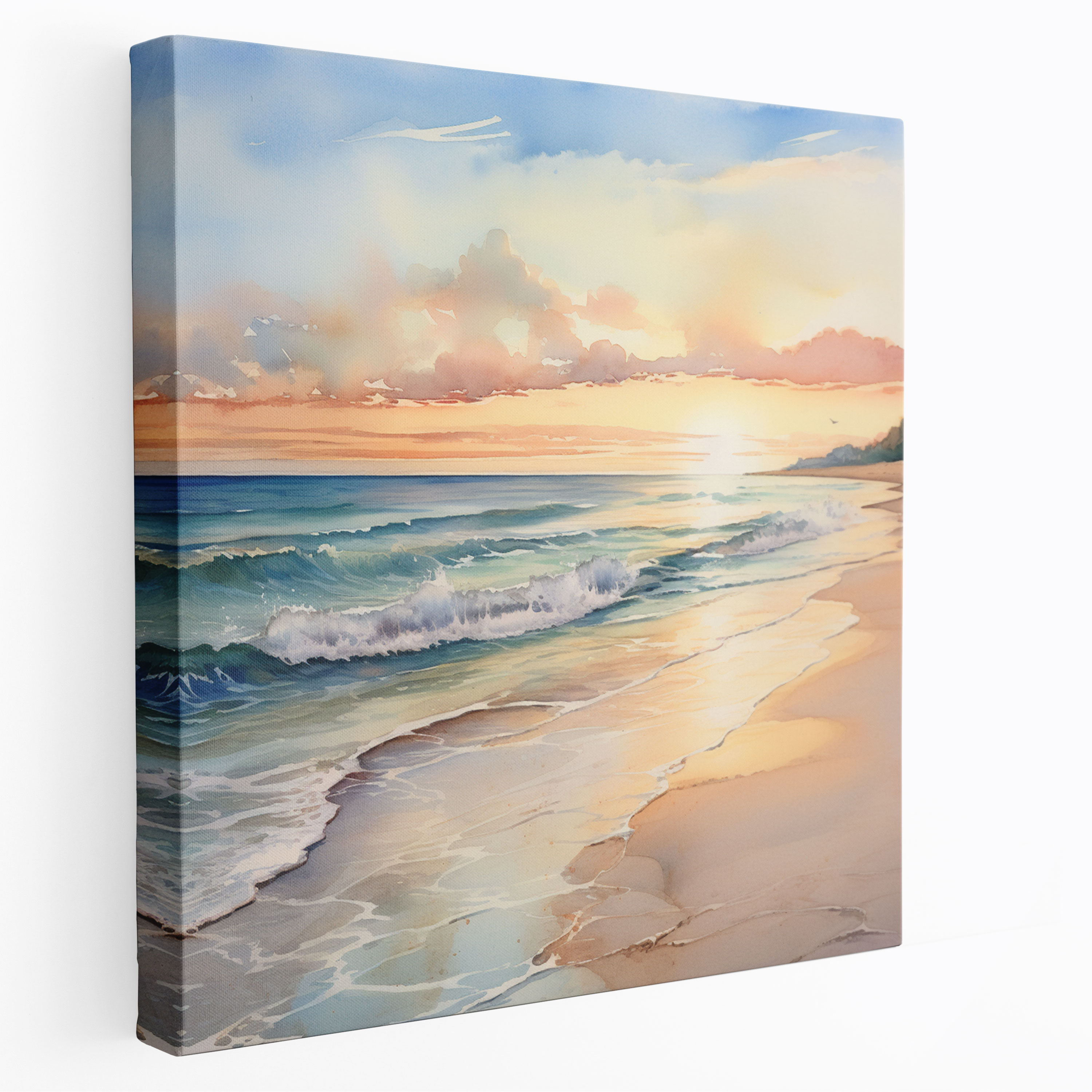 Beige Sunset Canvas Print - Beige, Beige Theme, Canvas, Canvas Wall Art