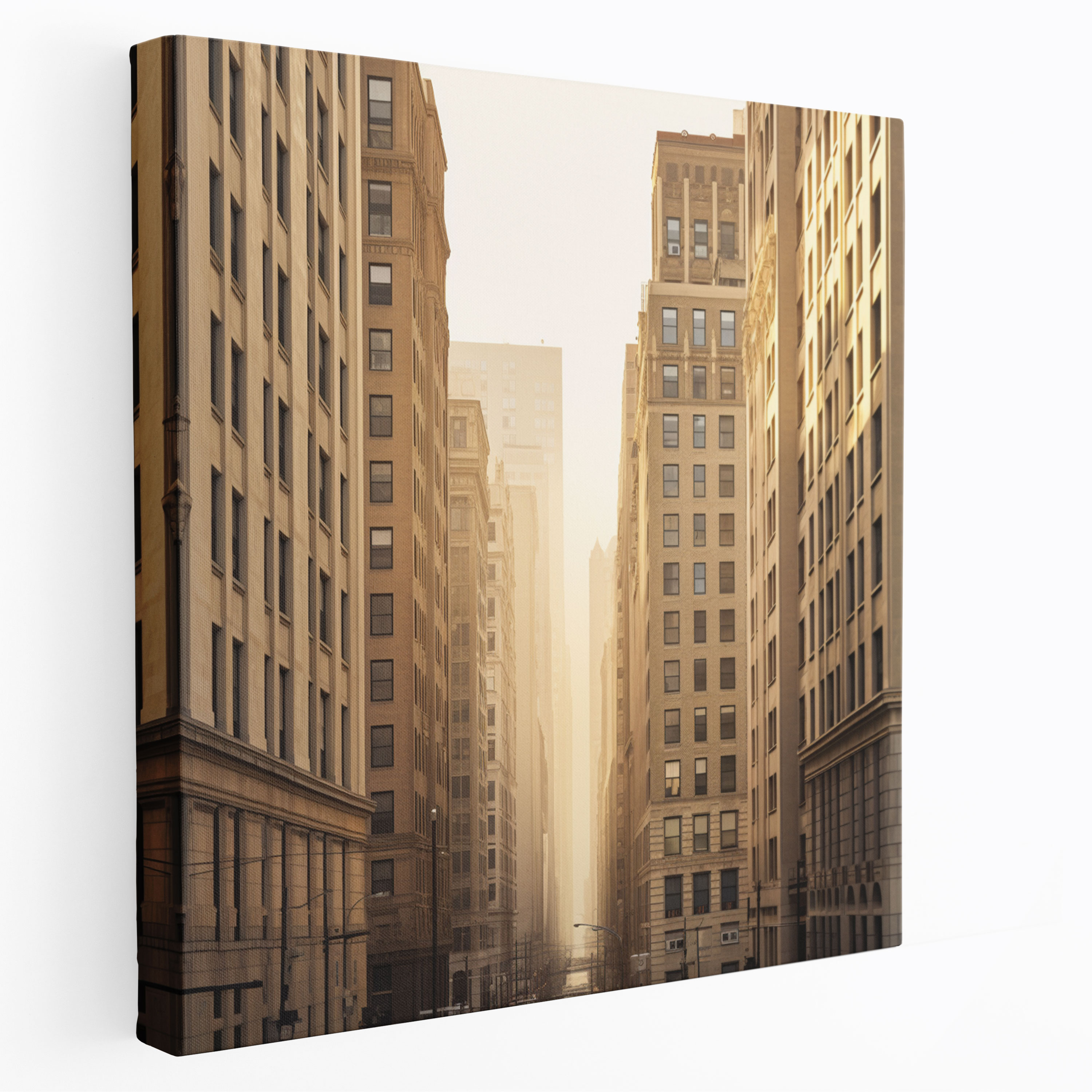 Beige Cityscape Canvas Print - Beige, Cityscape Photograph, Canvas, Beige Theme