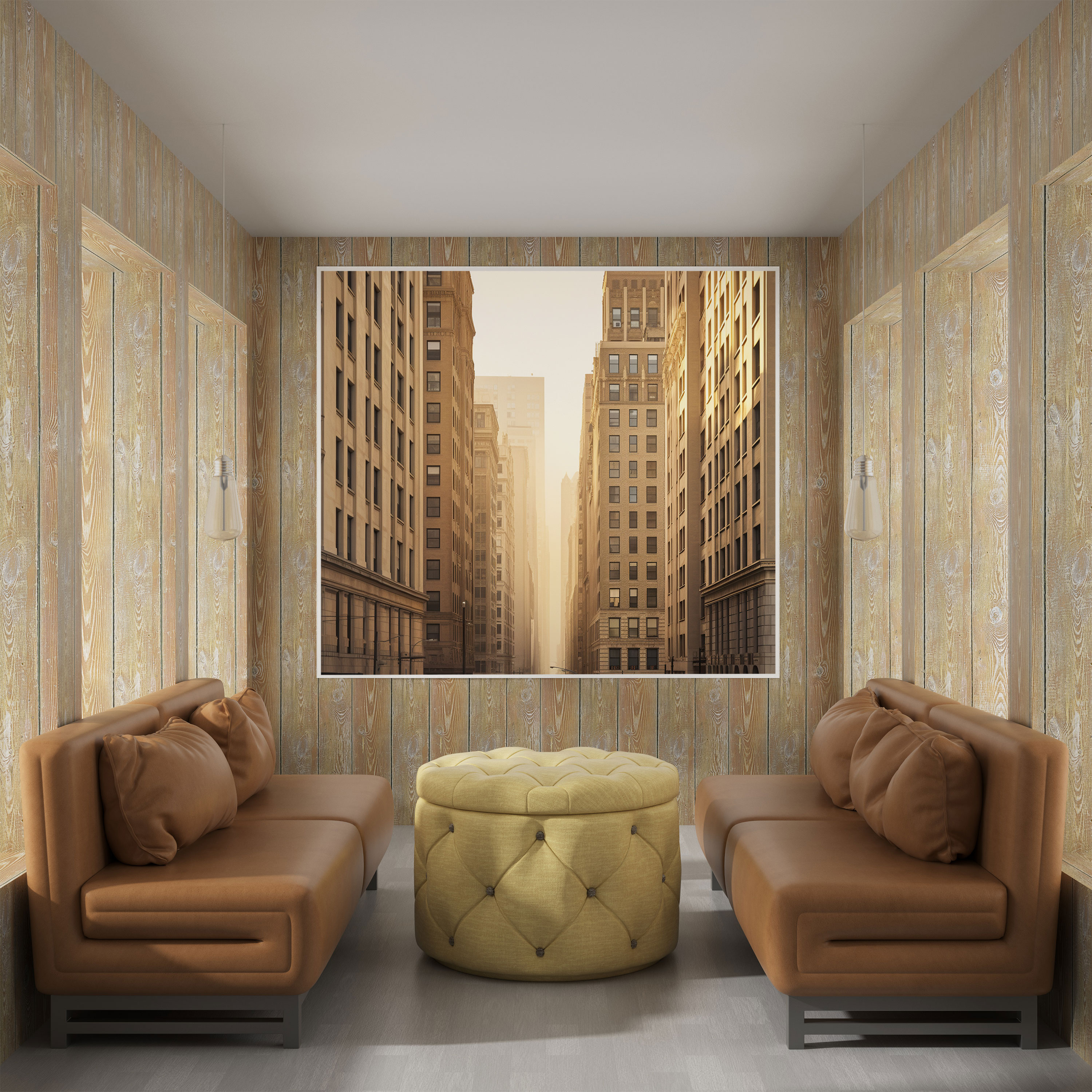 Beige Cityscape Canvas Print - Beige, Cityscape Photograph, Canvas, Beige Theme