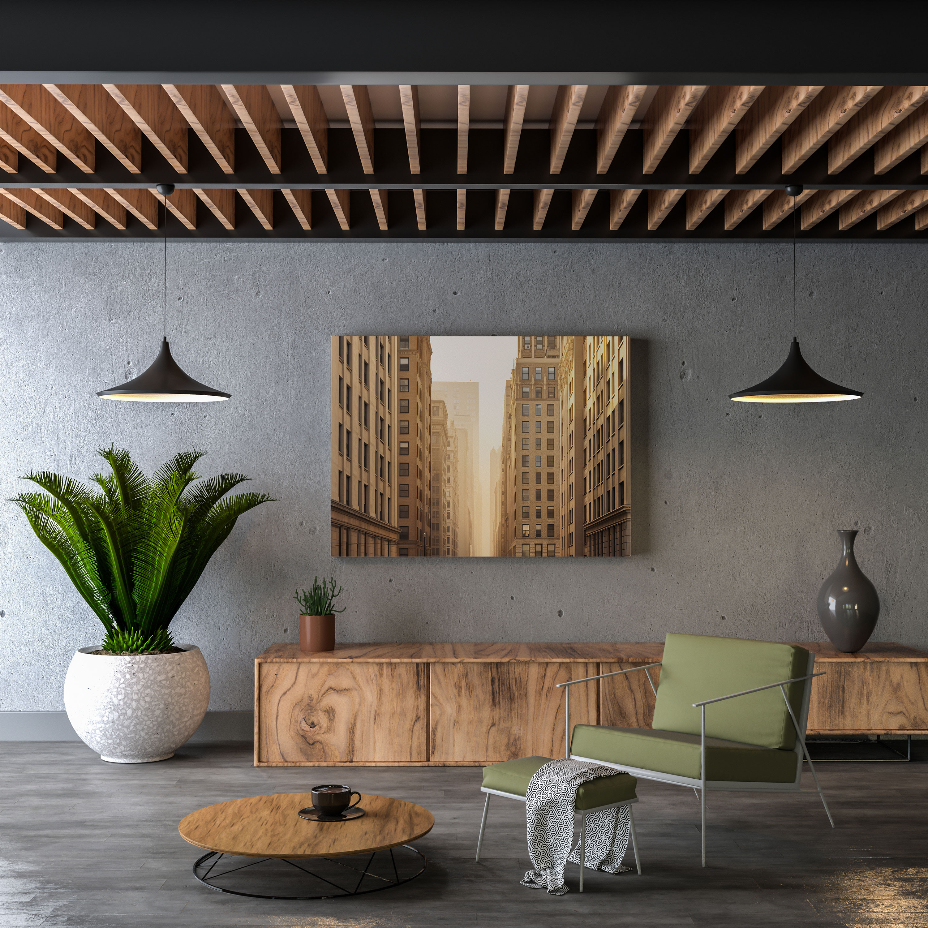 Beige Cityscape Canvas Print - Beige, Cityscape Photograph, Canvas, Beige Theme