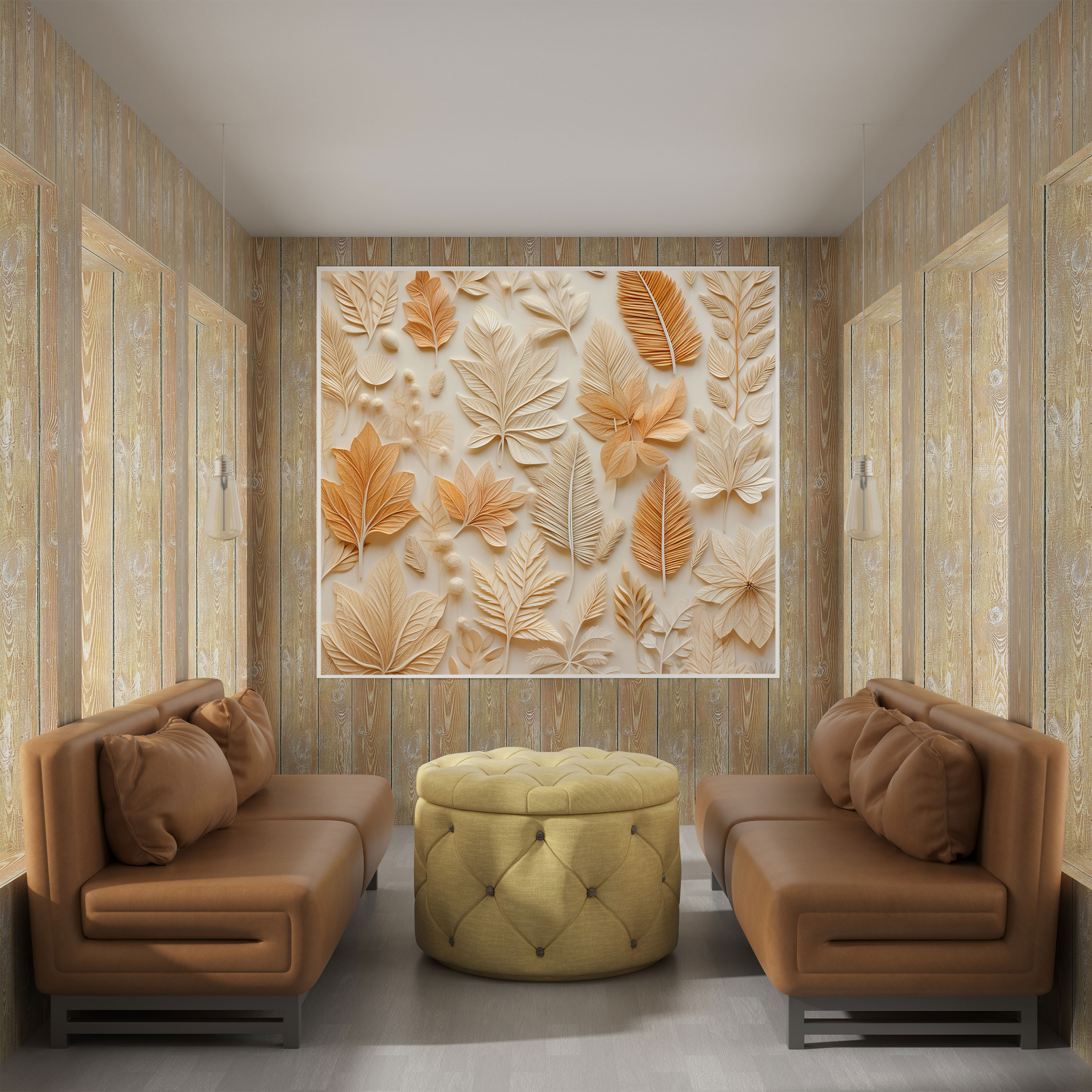 Beige Botanical Wall Art - Beige, Beige Canvas Print, Home Decoration, Wall Art