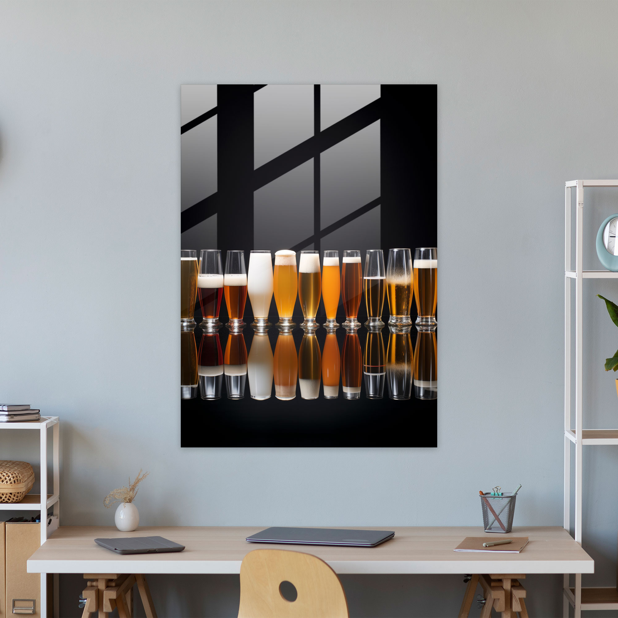 Glass Print Beer Glasses - Beer, Symmetrical Pattern, Beer Glasses, Beer