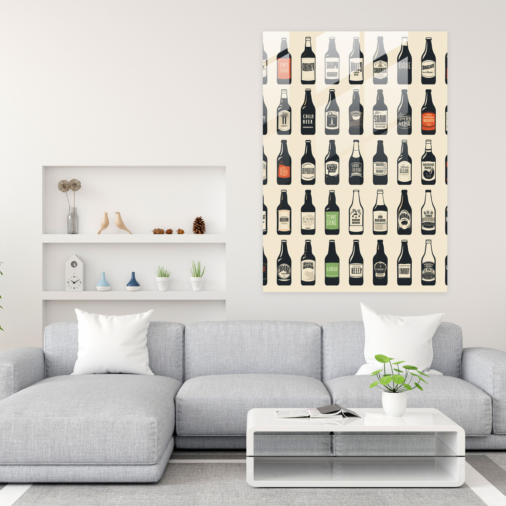 Glass Print Beer Typography - Beer, Minimalist, Glass Print, Quotes