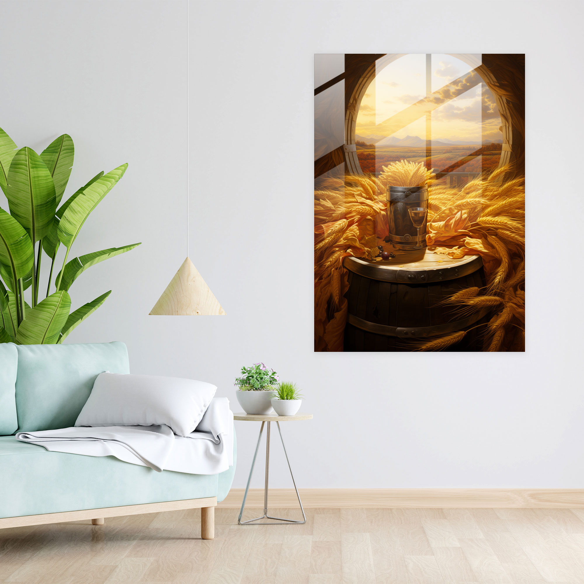 Beer Glass Wall Art - Beer, Golden Wheat Fields, Fine Art Oil Painting, Tradition And Craftsmanship
