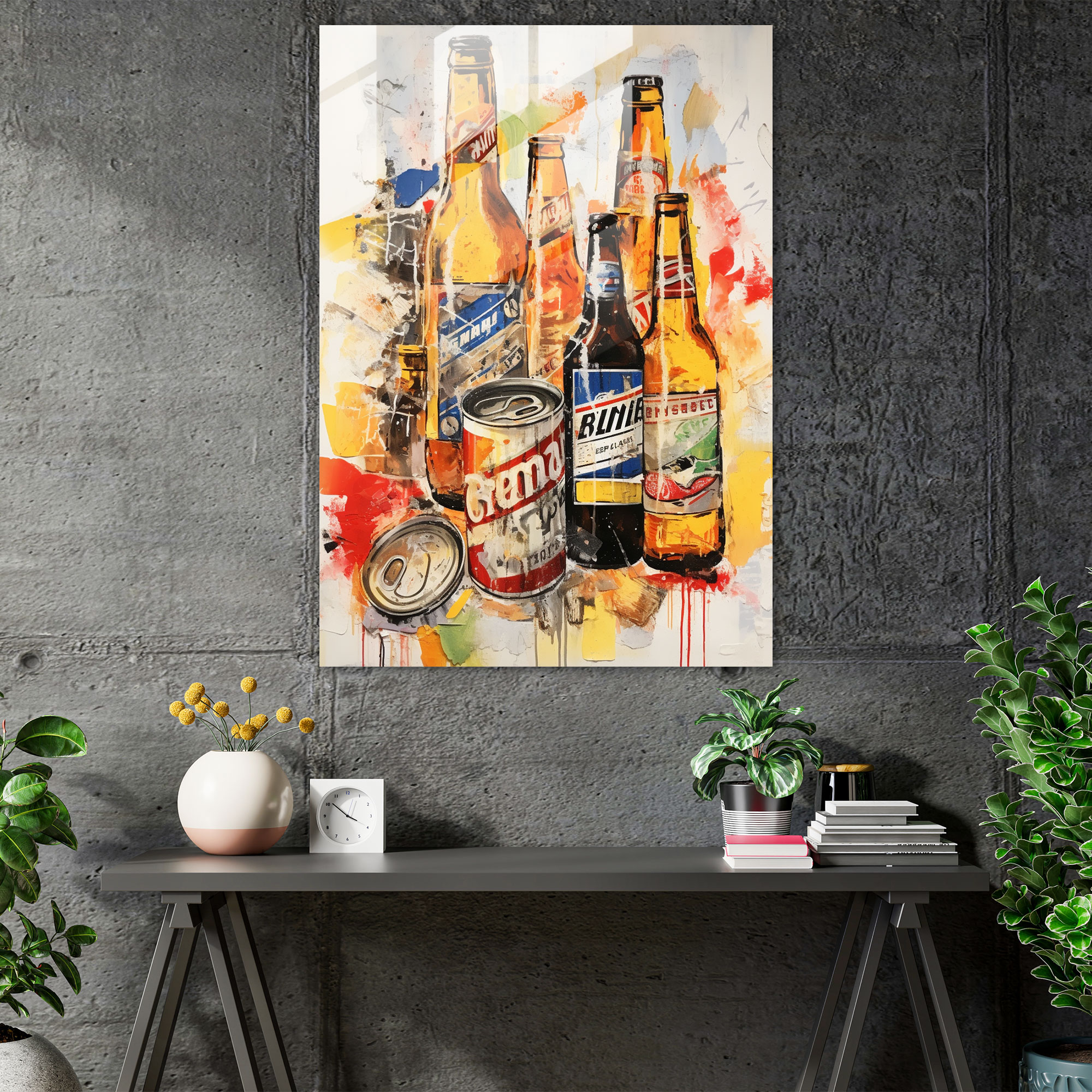 Beer Glass Art - Beer, Glass Print, Fusion Of Art And Beer, Glass Wall Art