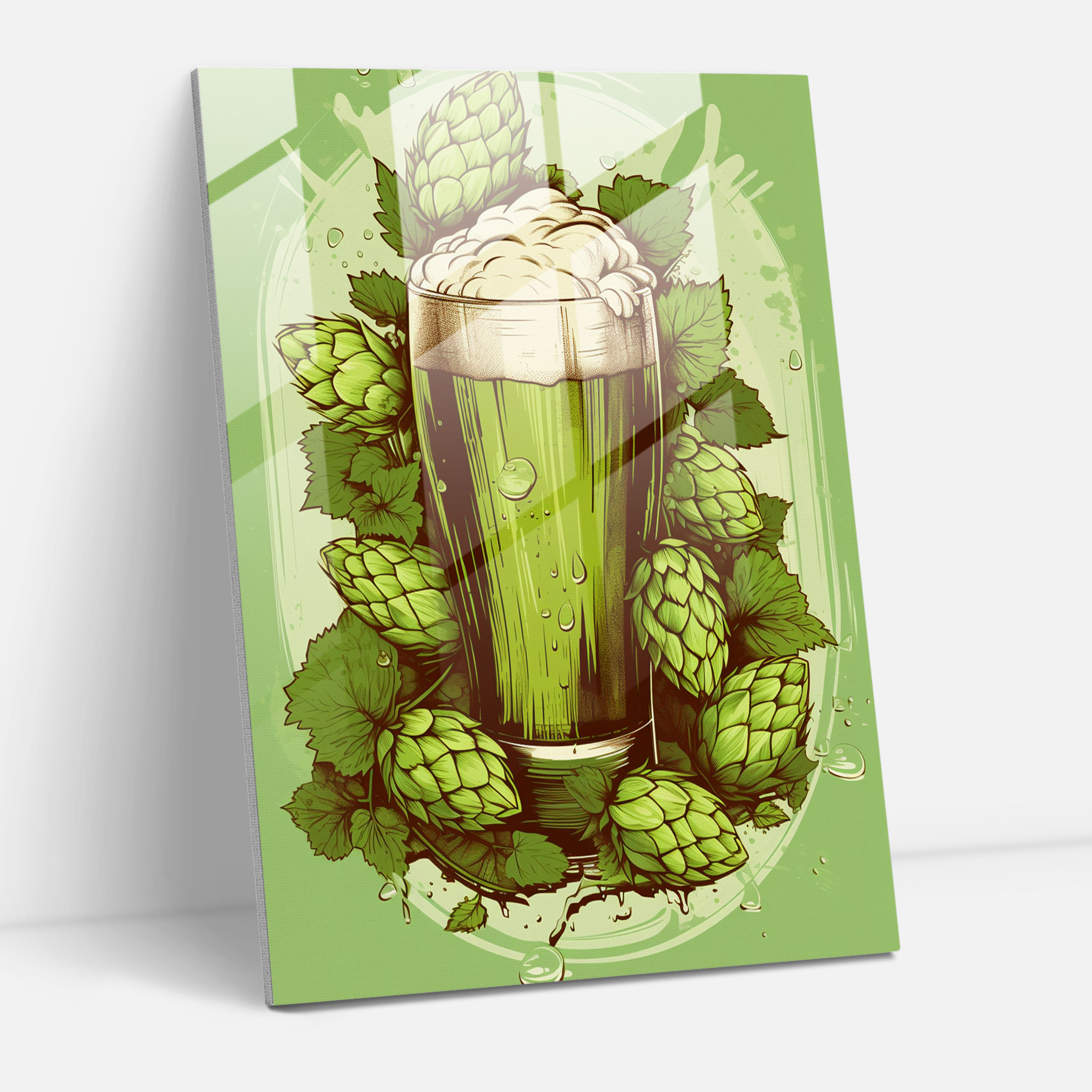 Vintage Beer Glass Print - Beer, Home Decoration, Glass Art, Vintage Beer Glass Print