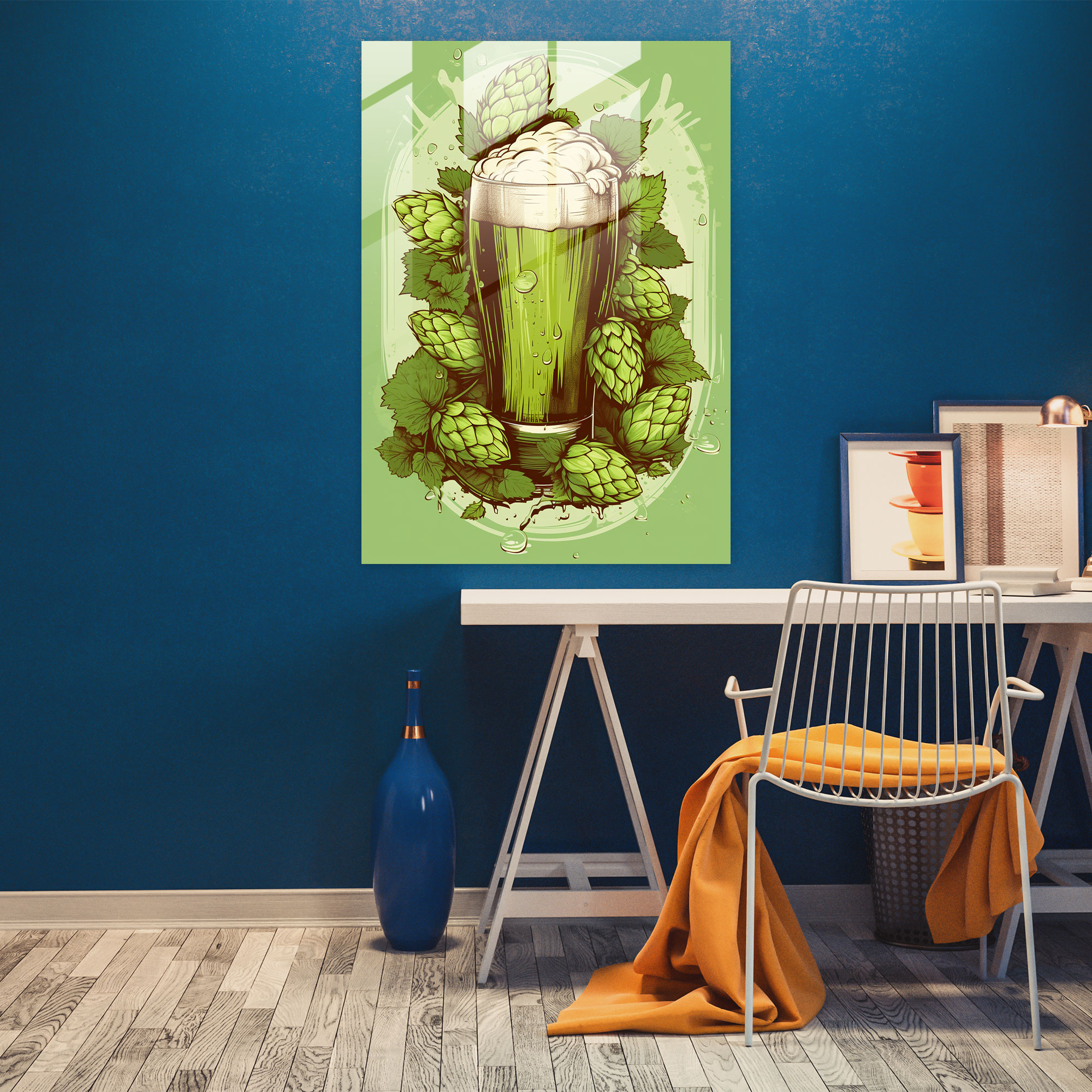 Vintage Beer Glass Print - Beer, Home Decoration, Glass Art, Vintage Beer Glass Print