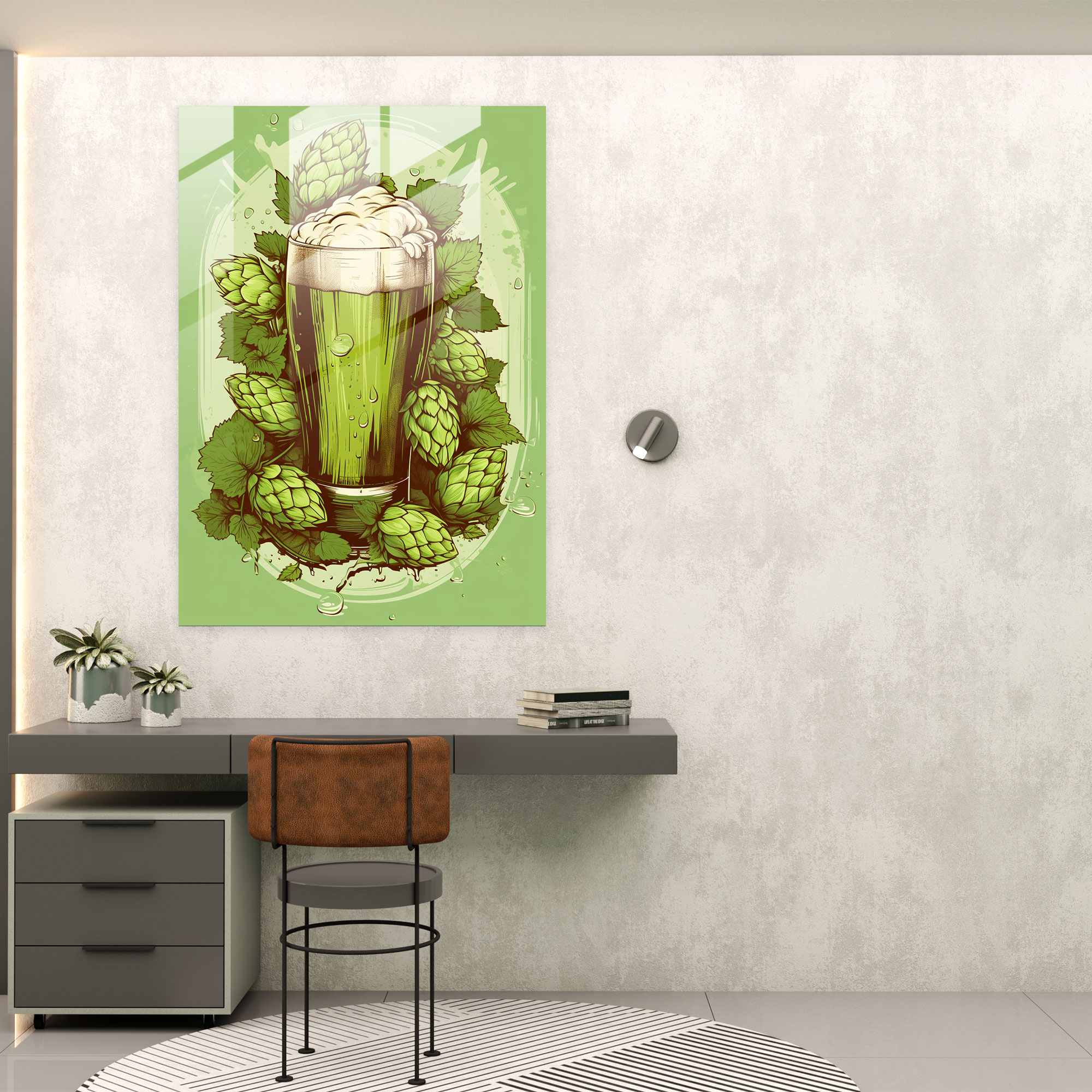 Vintage Beer Glass Print - Beer, Home Decoration, Glass Art, Vintage Beer Glass Print