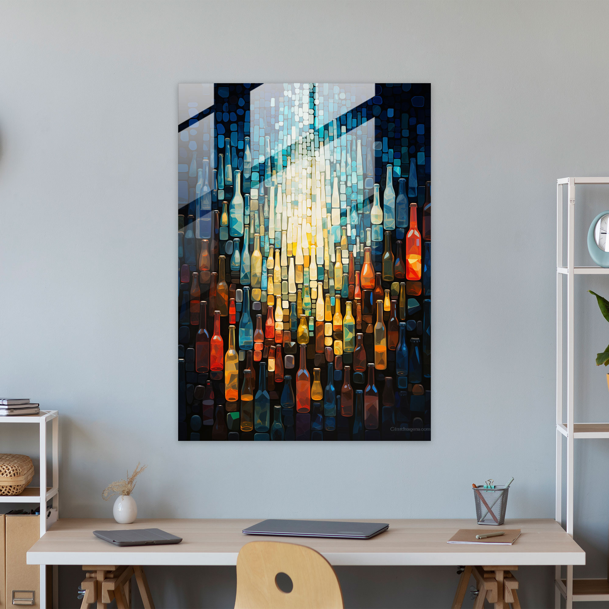 Beer Geometric Glass Print - Beer, Glass Wall Art, Wall Decoration, Beer Geometric Glass Print