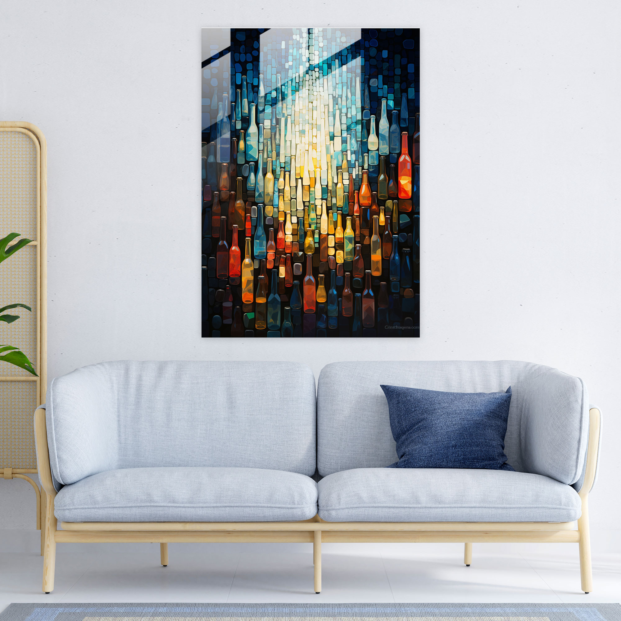 Beer Geometric Glass Print - Beer, Glass Wall Art, Wall Decoration, Beer Geometric Glass Print