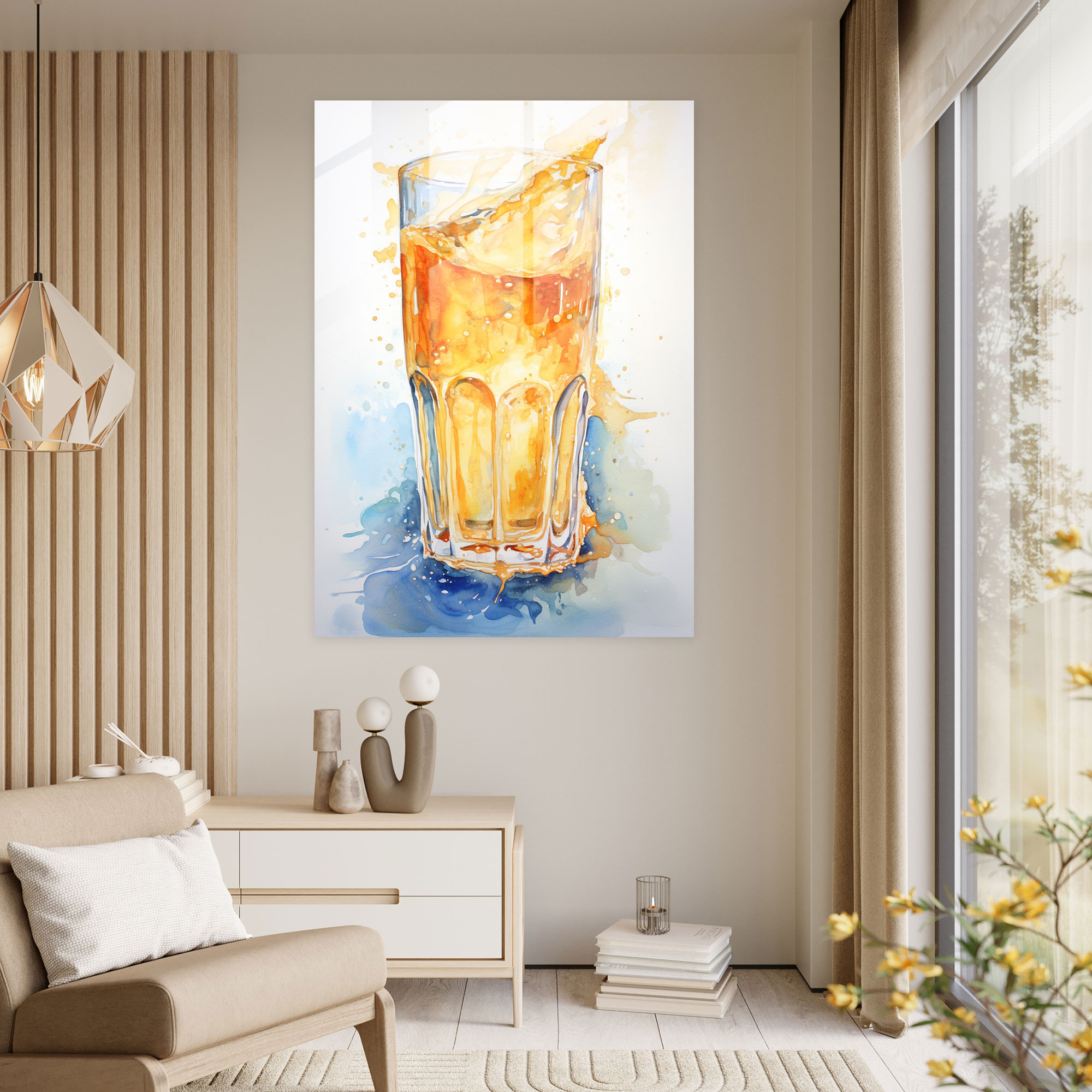 Beer Glass Print - Beer, Home Decoration, Beer, Glass Art