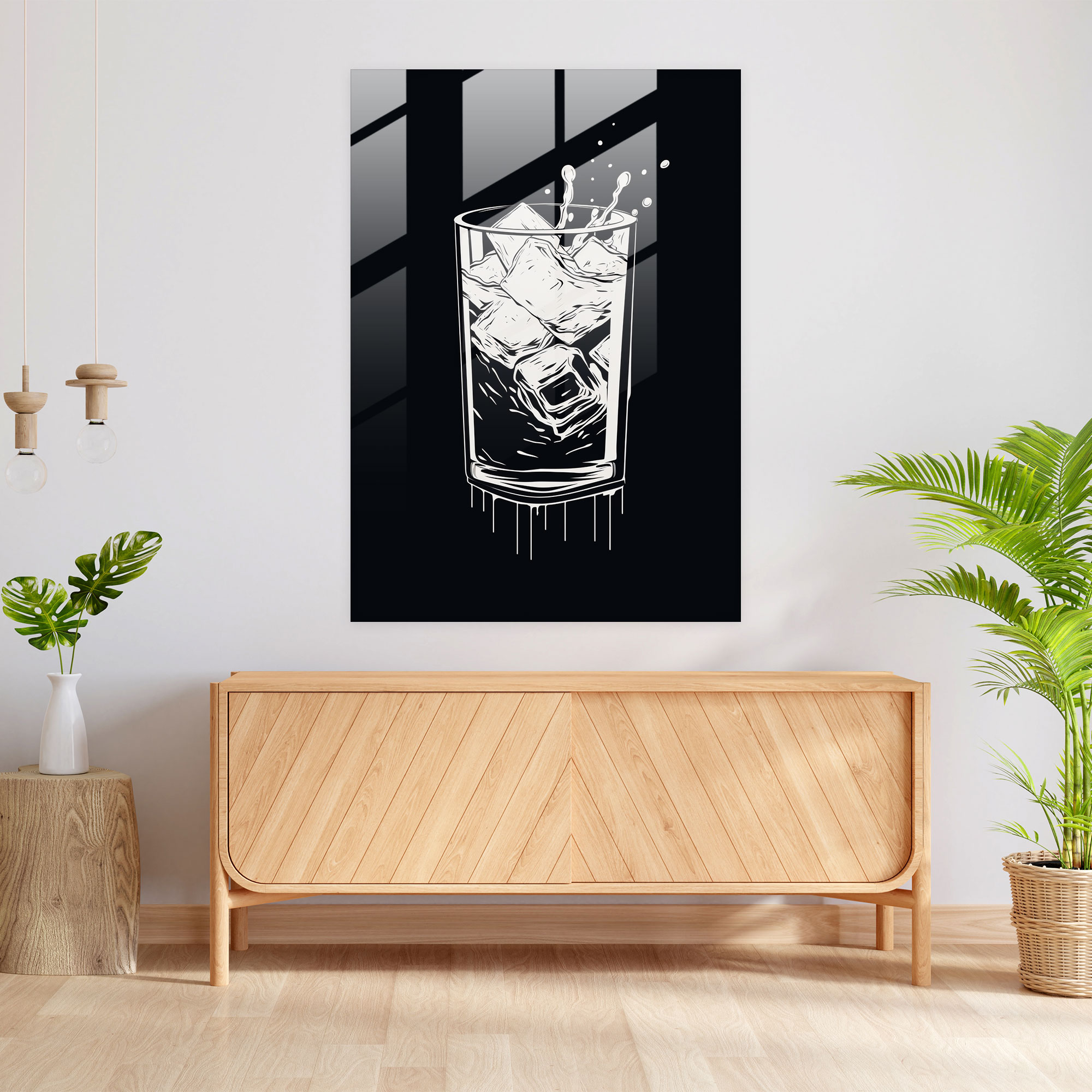 Beer Glass Wall Art - Beer, Minimalist, Home Decoration, Glass Print