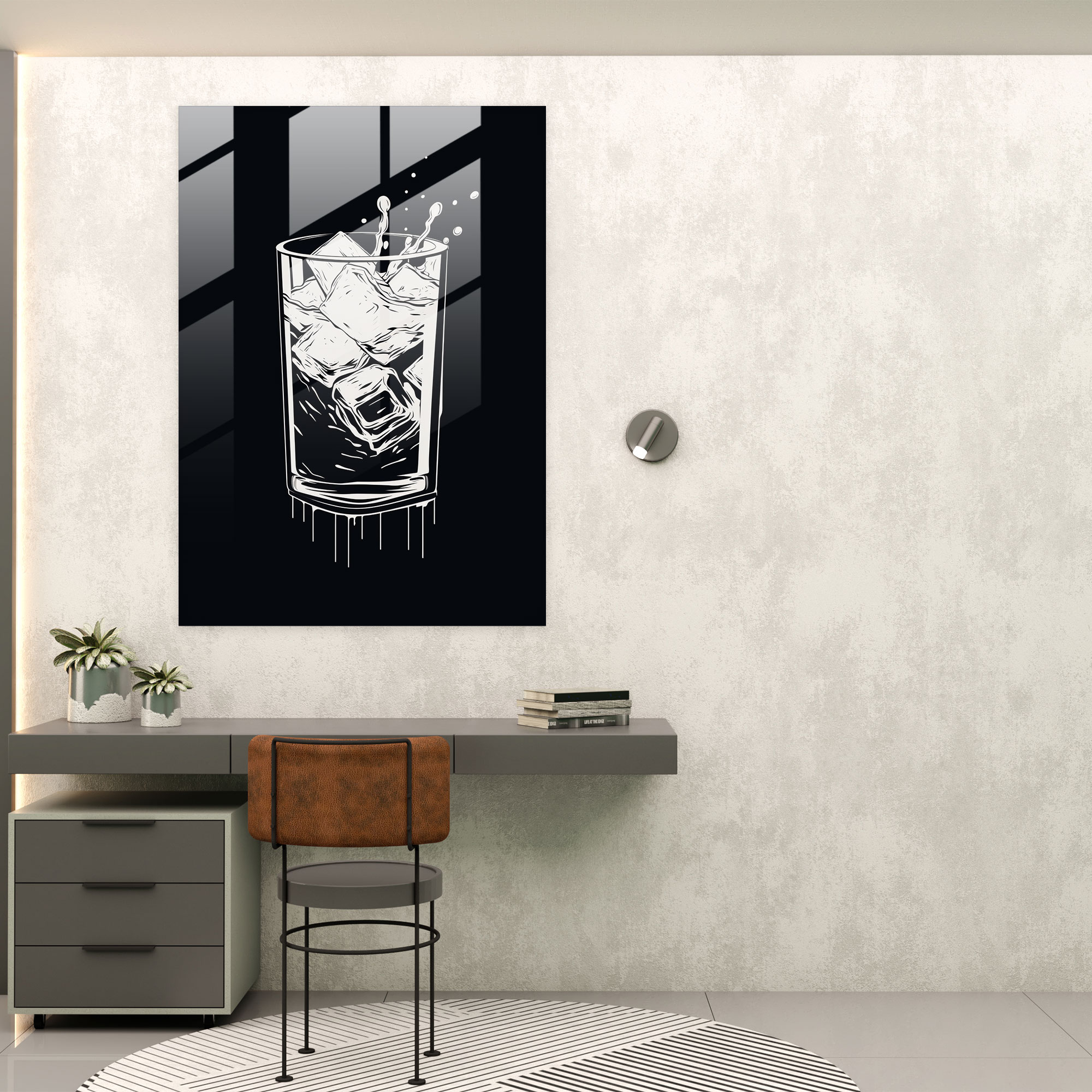 Beer Glass Wall Art - Beer, Minimalist, Home Decoration, Glass Print