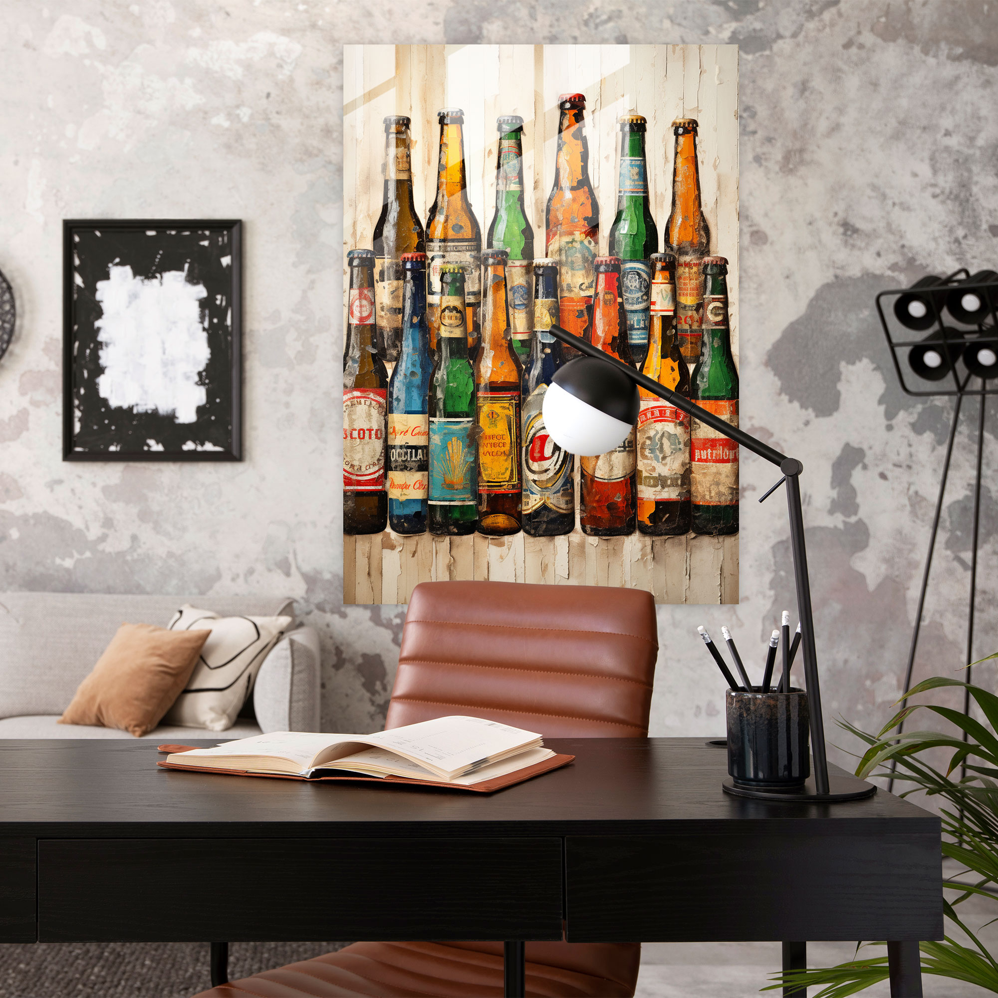 Beer Home Decoration - Beer, Artistic Style, Glass Print, Modern Art