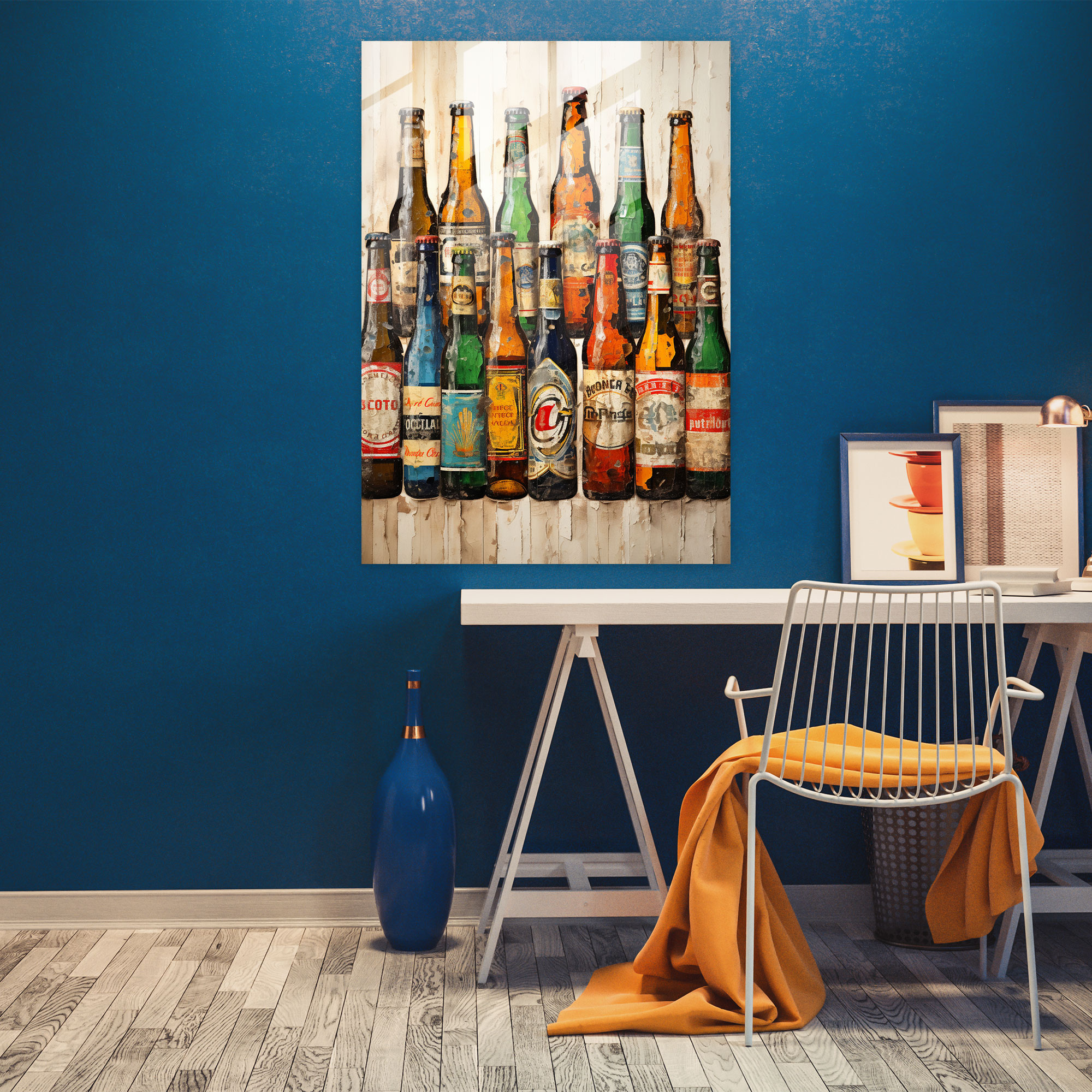Beer Home Decoration - Beer, Artistic Style, Glass Print, Modern Art