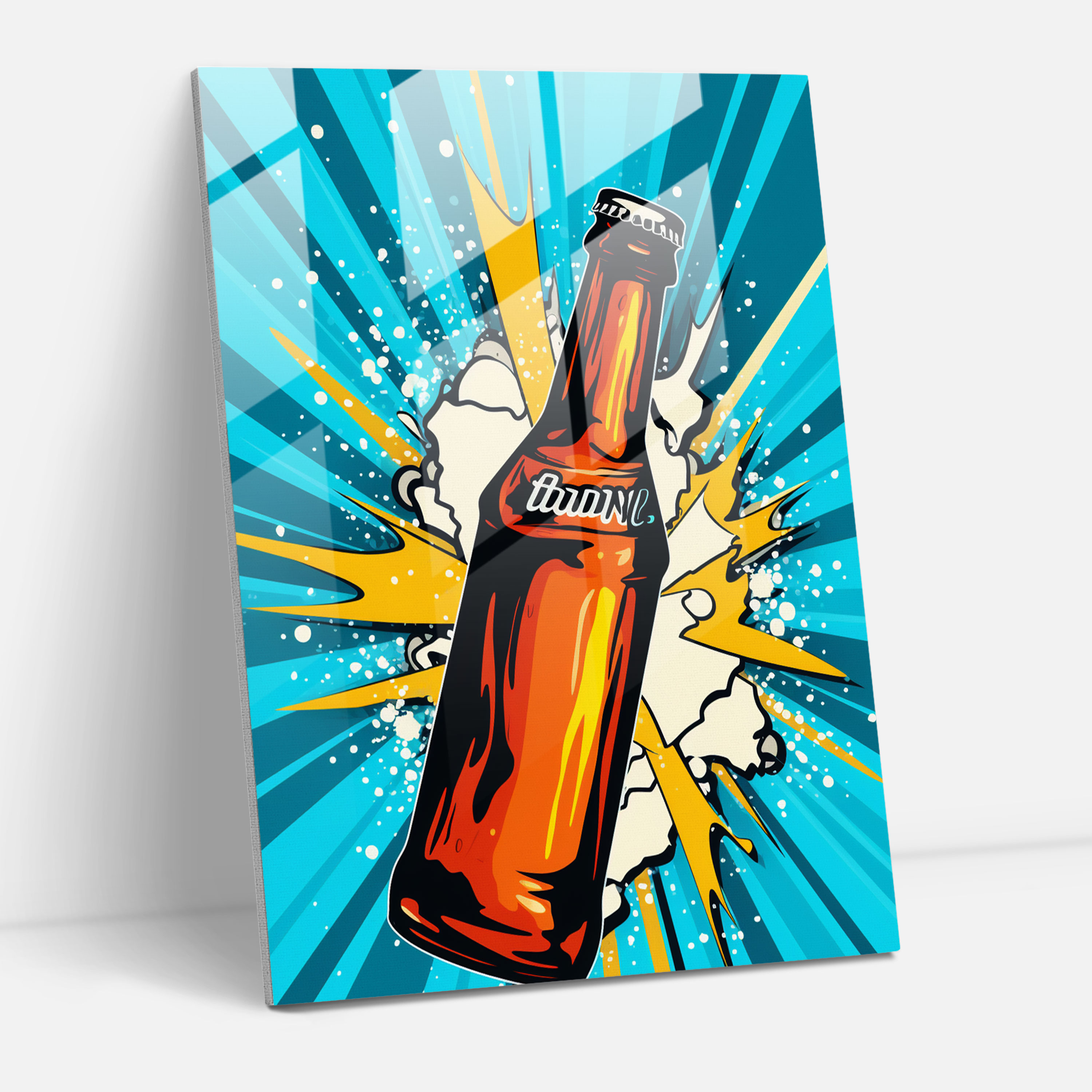 Beer Modern Art - Beer, Beer Bottle, Glass Wall Art, Beer