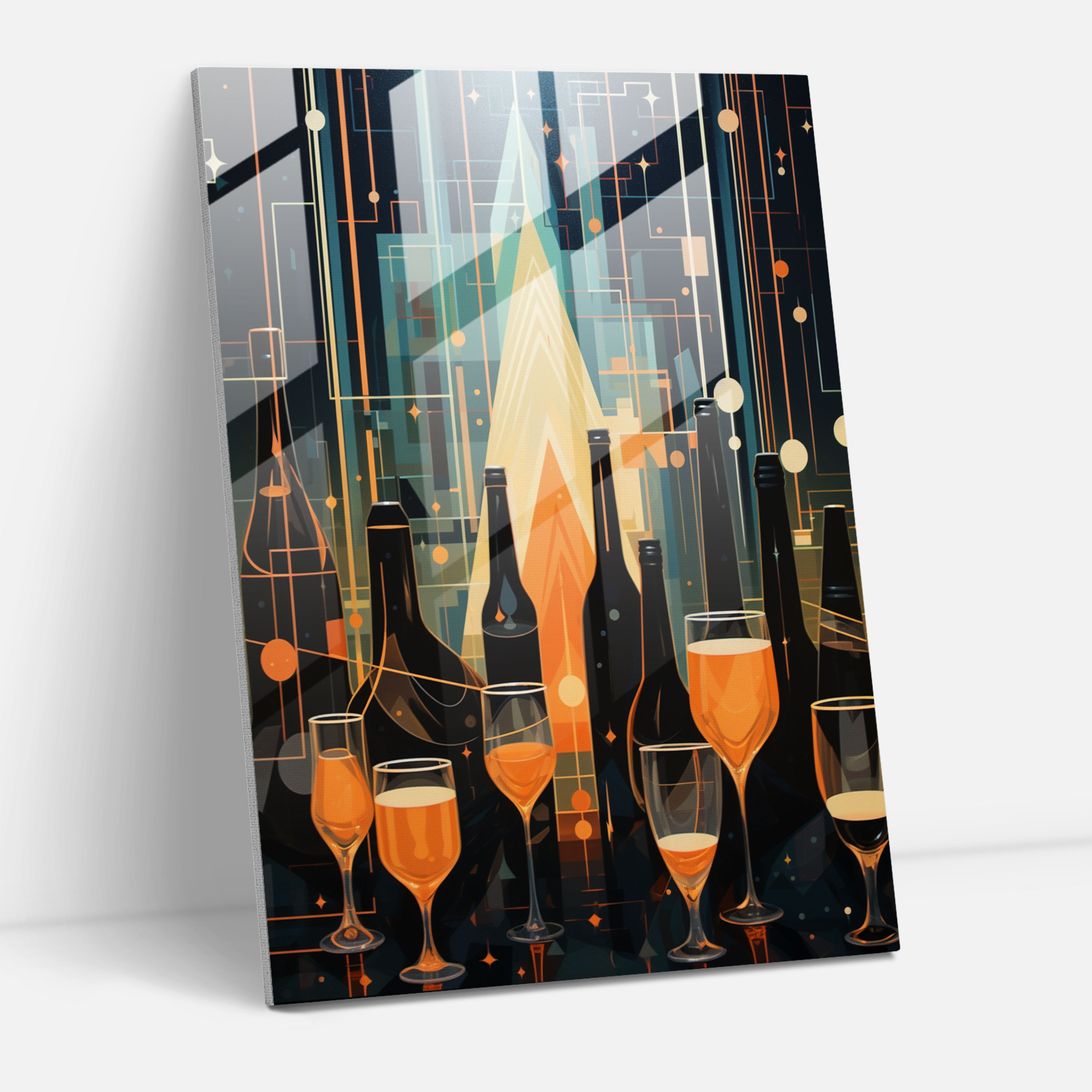 Beer Glass Wall Decor - Beer, Wall Decoration, Glasses, Geometric Abstraction