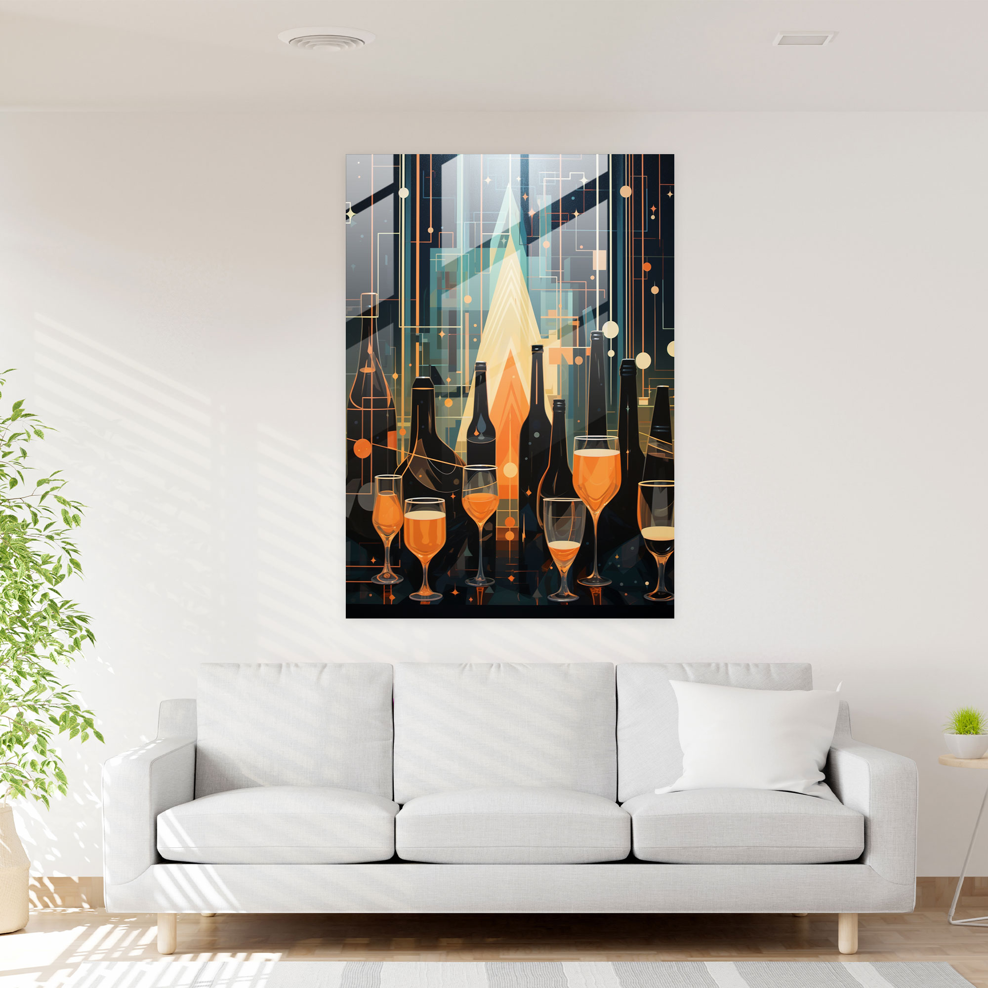 Beer Glass Wall Decor - Beer, Wall Decoration, Glasses, Geometric Abstraction