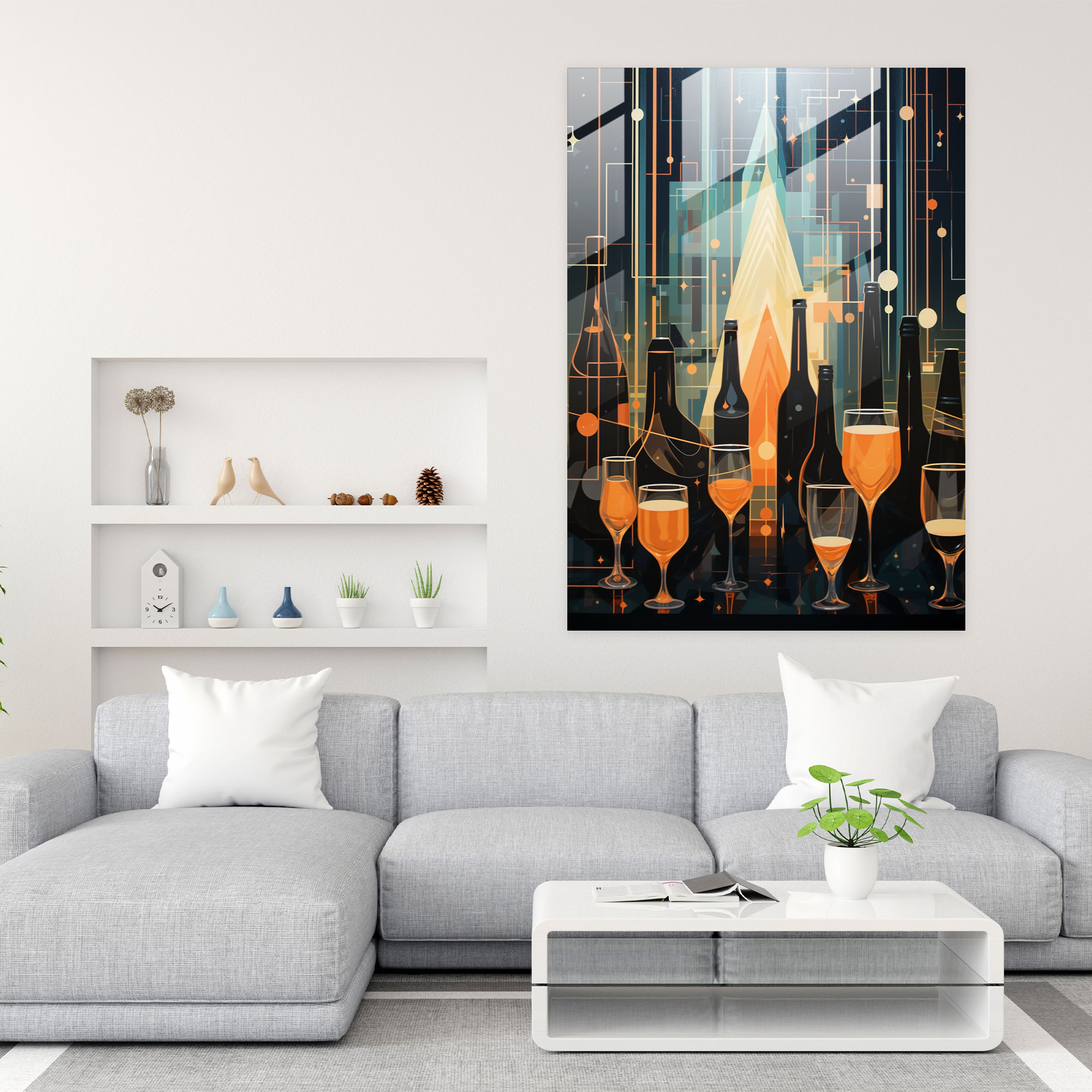 Beer Glass Wall Decor - Beer, Wall Decoration, Glasses, Geometric Abstraction