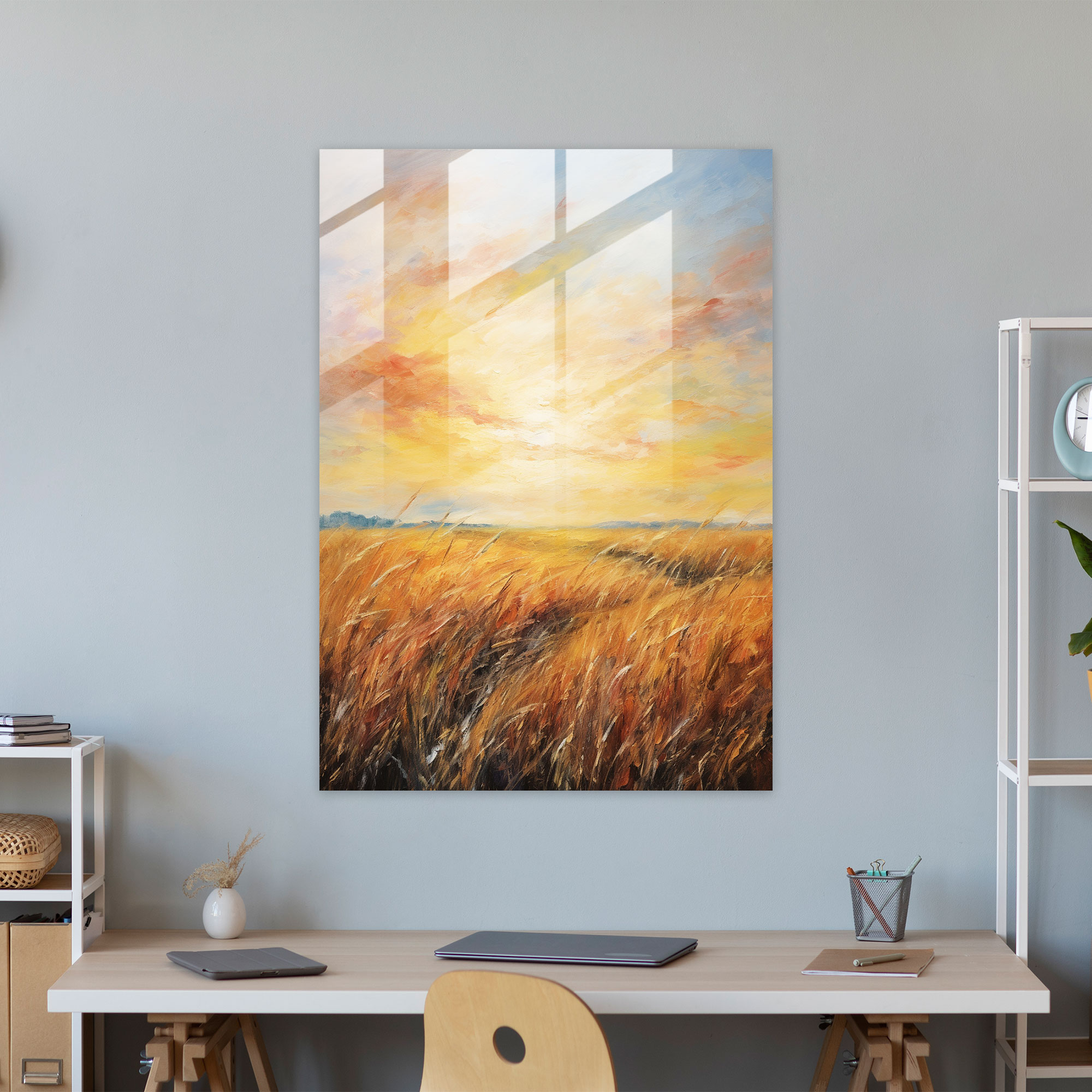 Beer Glass Print Art - Beer, Impressionist Painting, Glass Print, Sunset
