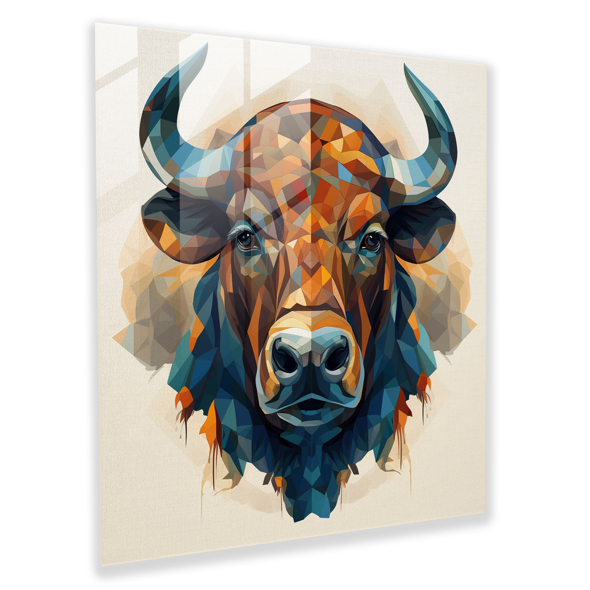 Buffalo Geometric Pattern Glass Print - Buffalo, Glass Wall Art, Glass Print, Home Decoration