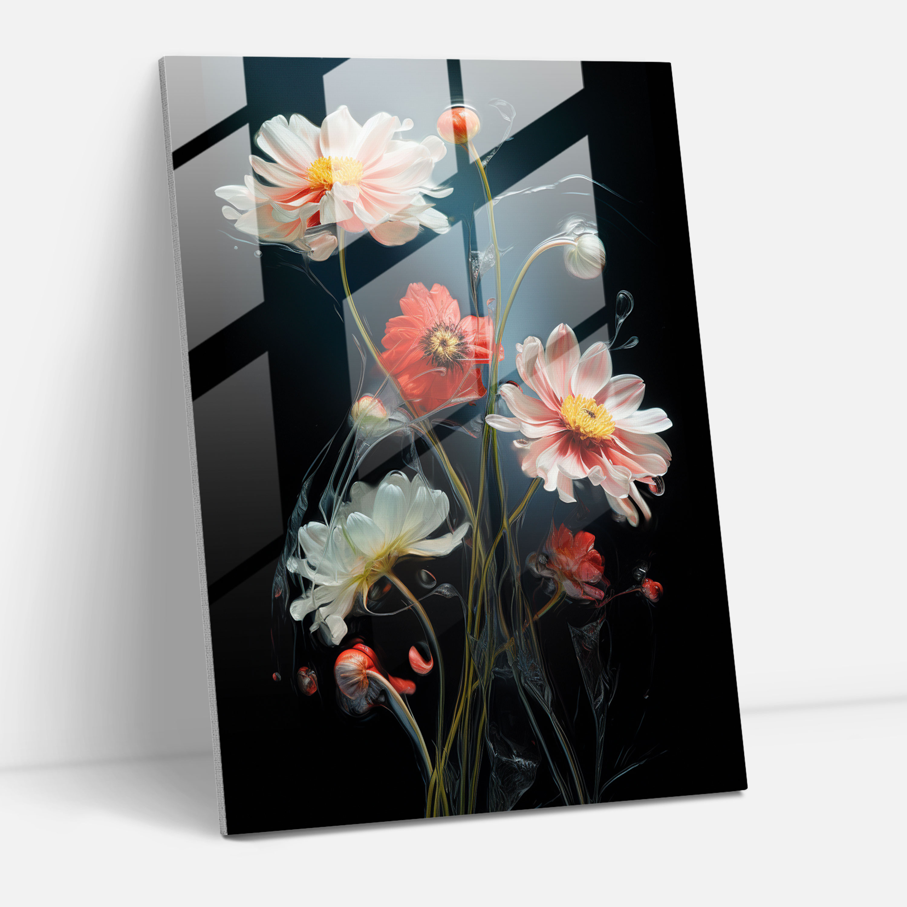Bold Bleeding Daisies Glass Print - Bleeding Flowers, Captivating, Bleeding Flowers, Daisies