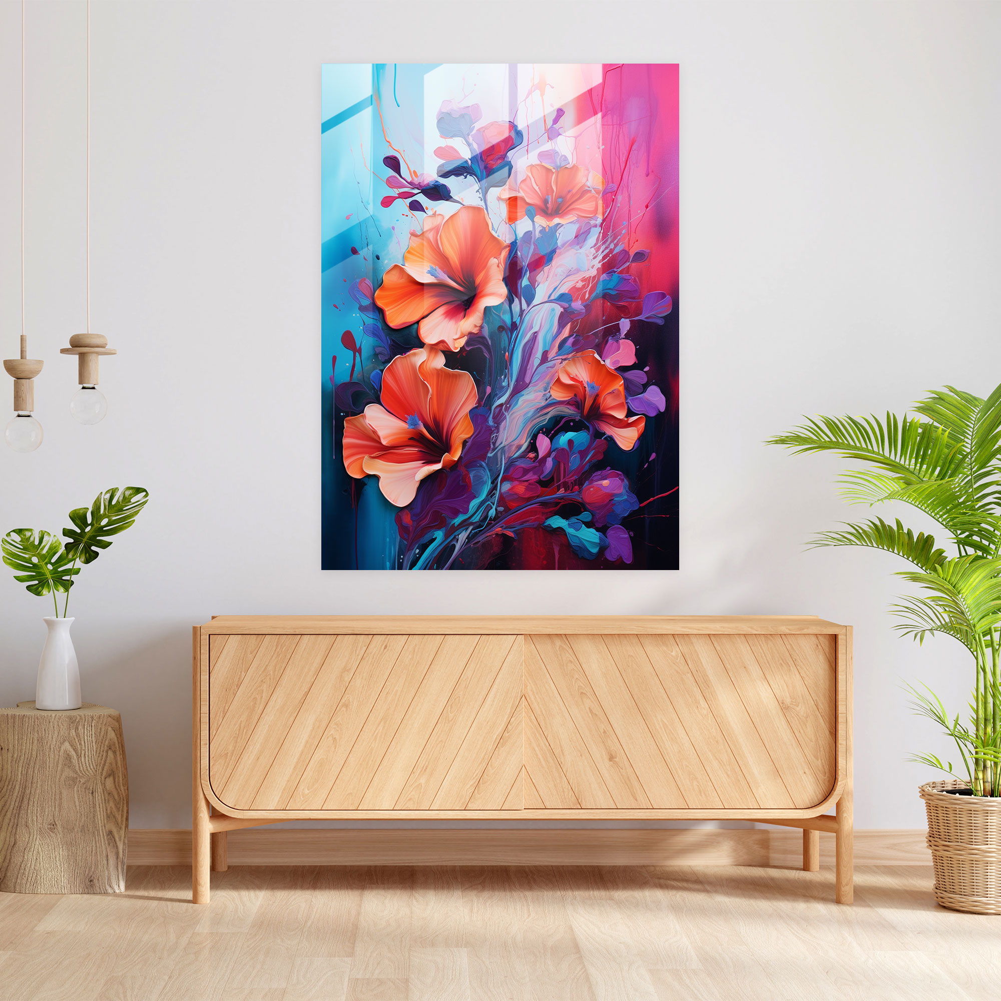 Bleeding Flowers Glass Print - Bleeding Flowers, Glass Wall Art, Bleeding Flowers, Glass Print