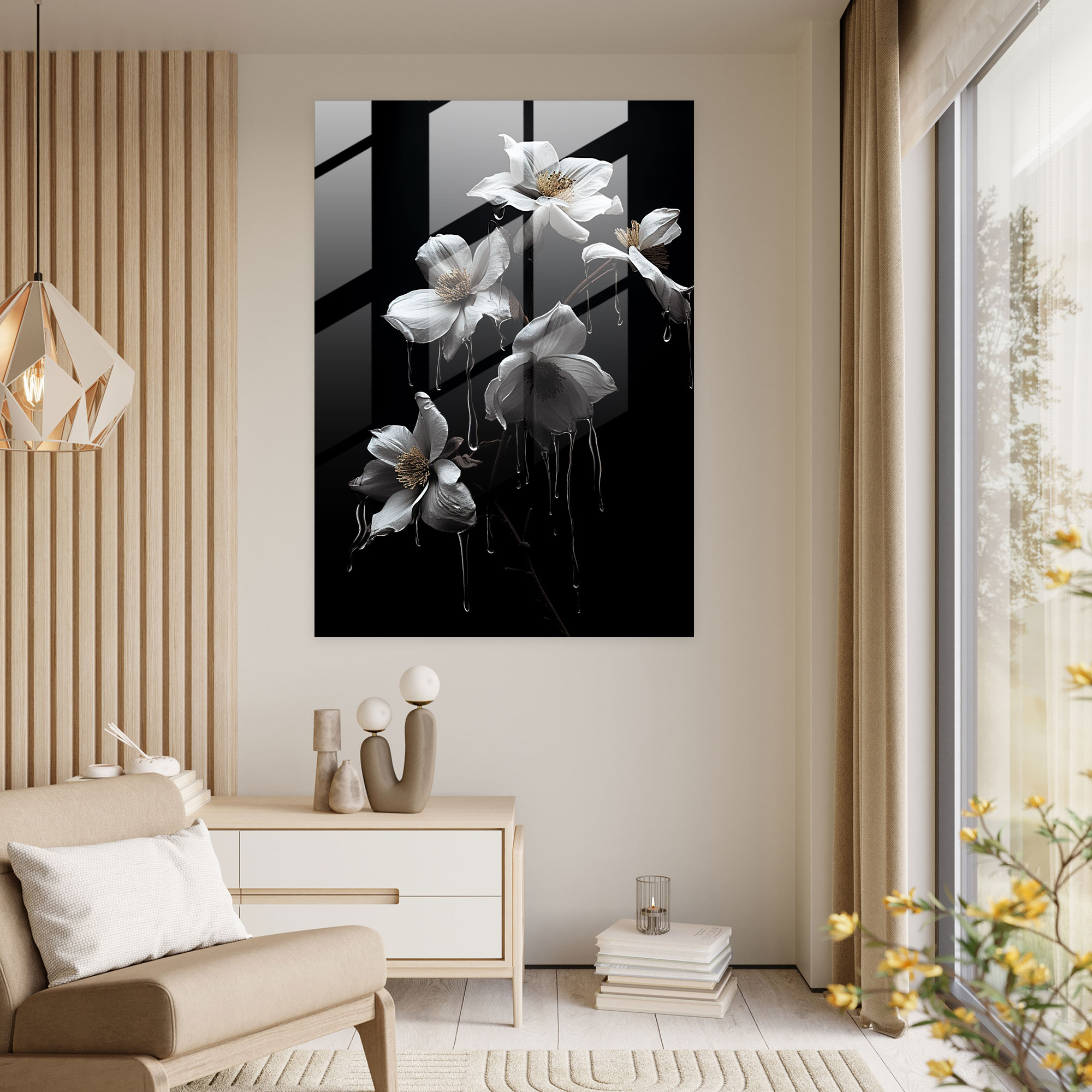 Bleeding Flowers Home Decoration - Bleeding Flowers, Dark Background, Wall Decoration, Home Decoration