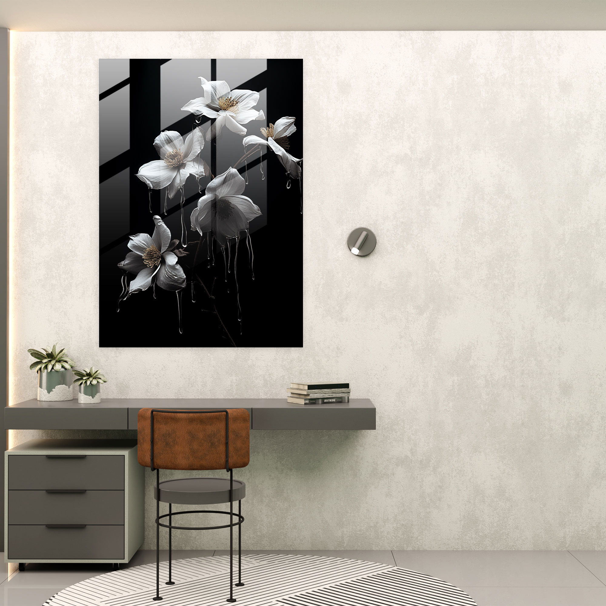 Bleeding Flowers Home Decoration - Bleeding Flowers, Dark Background, Wall Decoration, Home Decoration