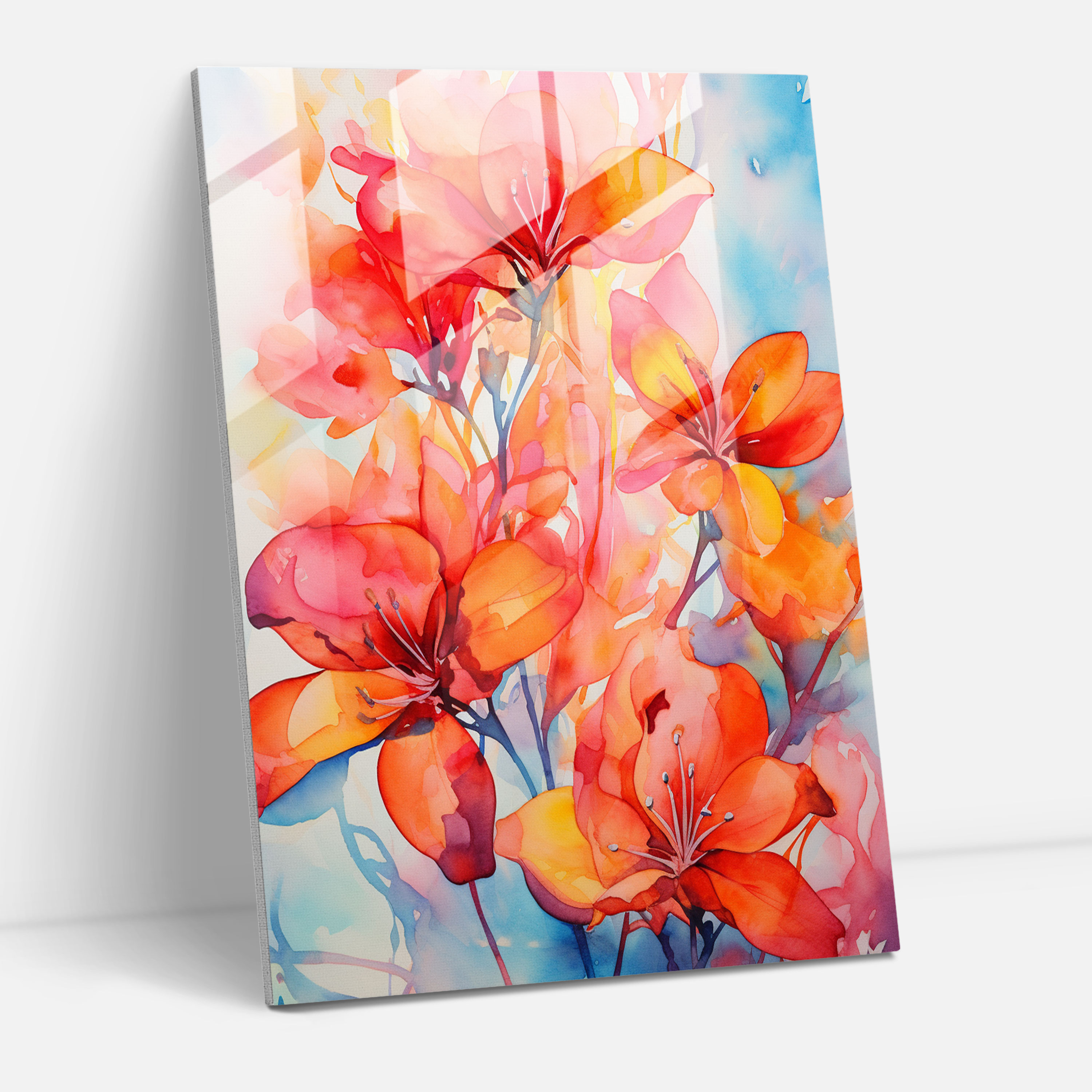 Bleeding Flowers Glass Print - Bleeding Flowers, Modern Art, Bleeding Flowers, Glass Art