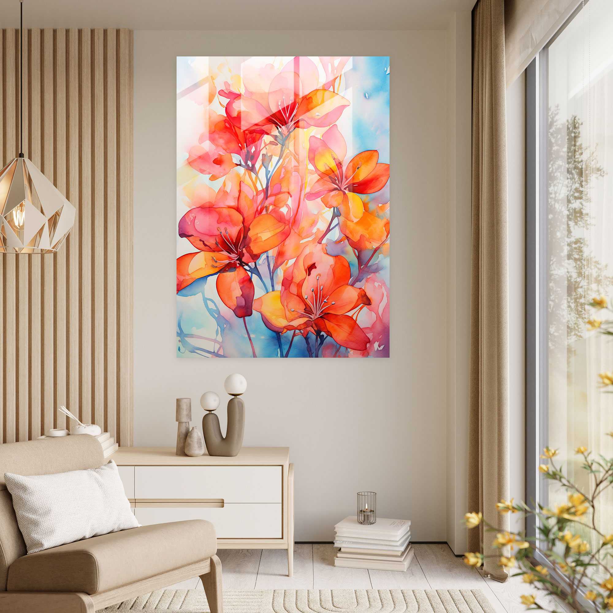 Bleeding Flowers Glass Print - Bleeding Flowers, Modern Art, Bleeding Flowers, Glass Art