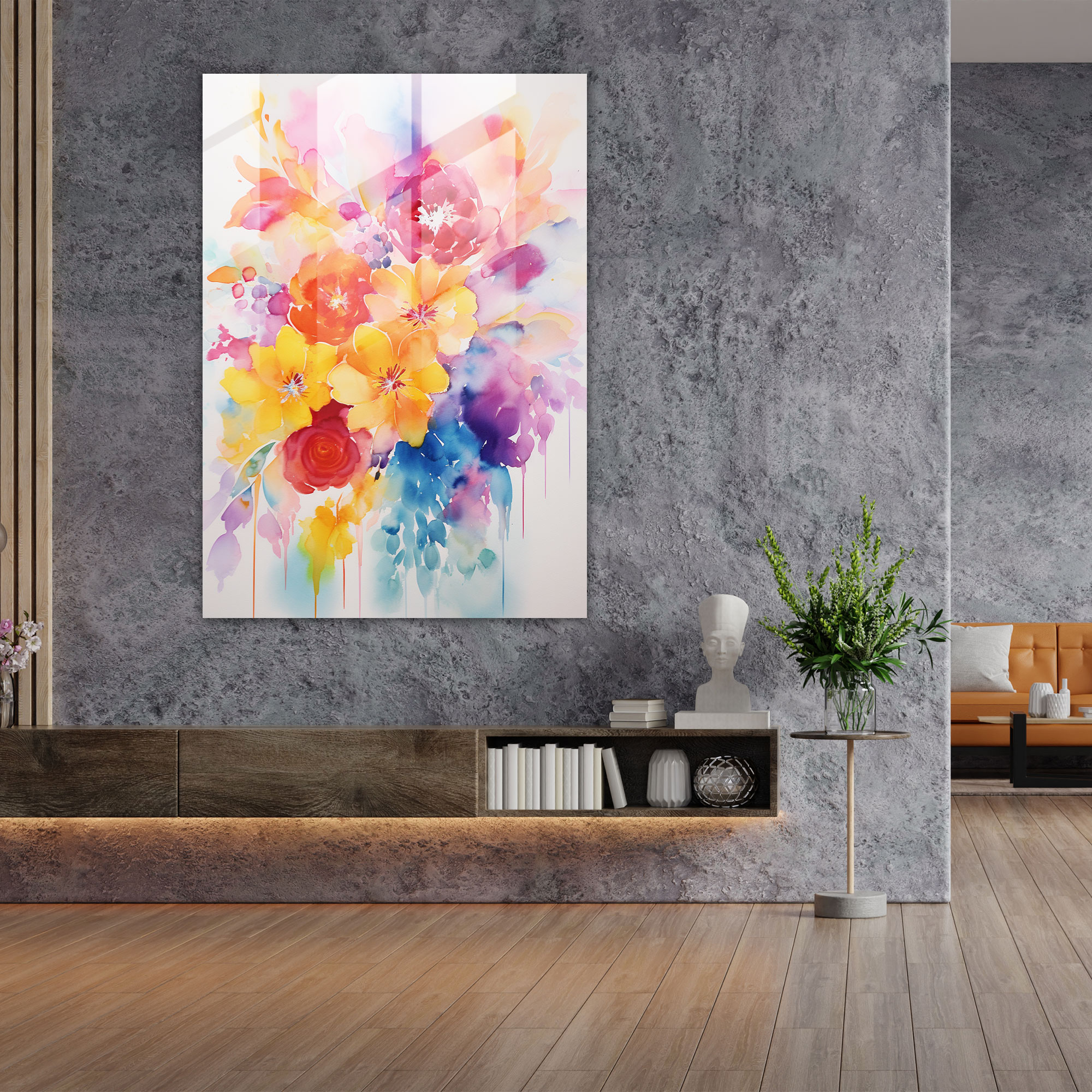 Bleeding Flowers Glass Print - Bleeding Flowers, Abstract, Glass Wall Art, Glass Print
