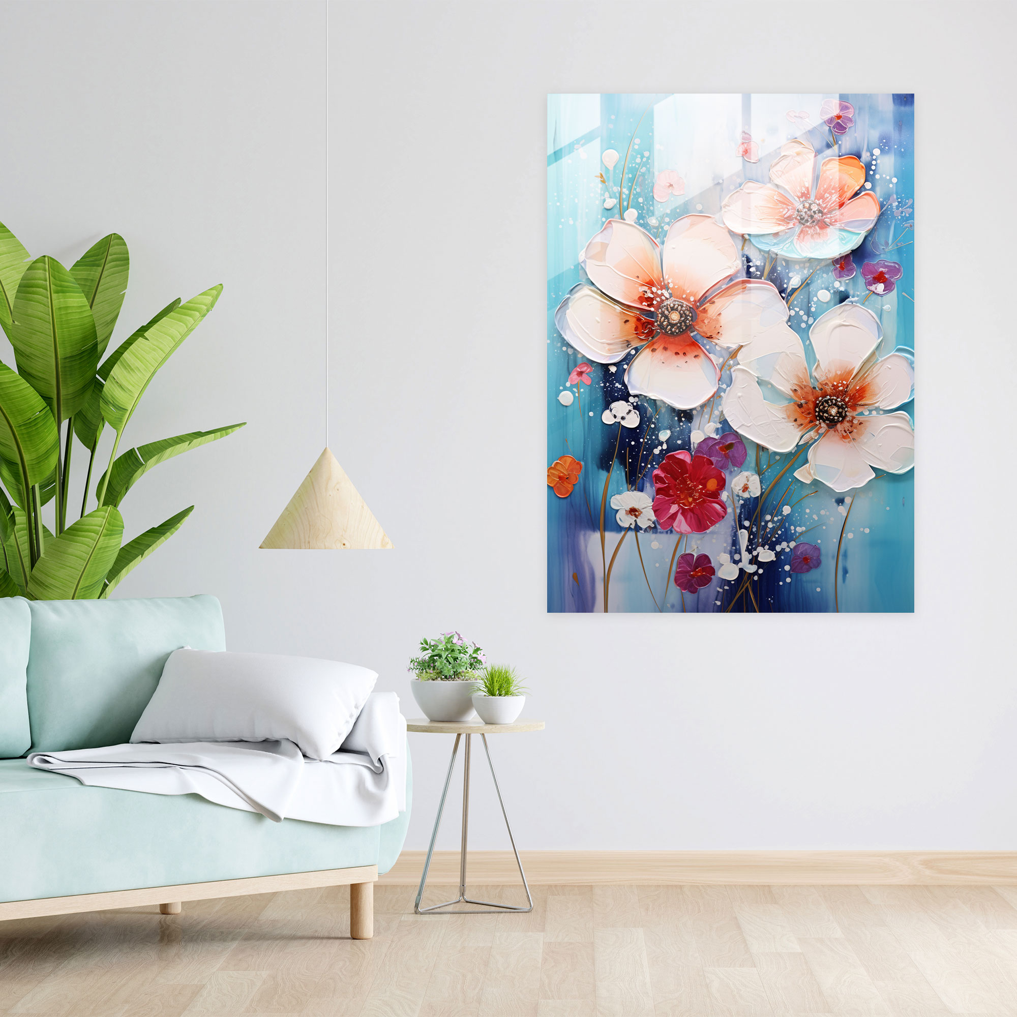 Bleeding Flowers Glass Art - Bleeding Flowers, Glass Art, Home Decoration, Glass Print