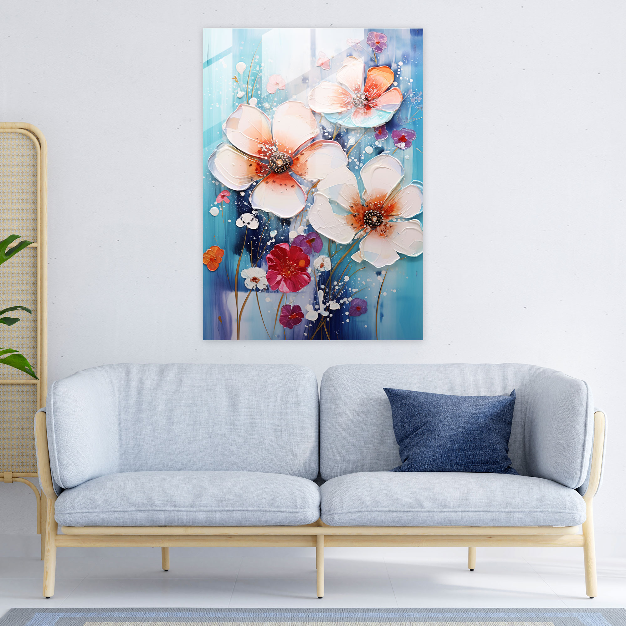 Bleeding Flowers Glass Art - Bleeding Flowers, Glass Art, Home Decoration, Glass Print