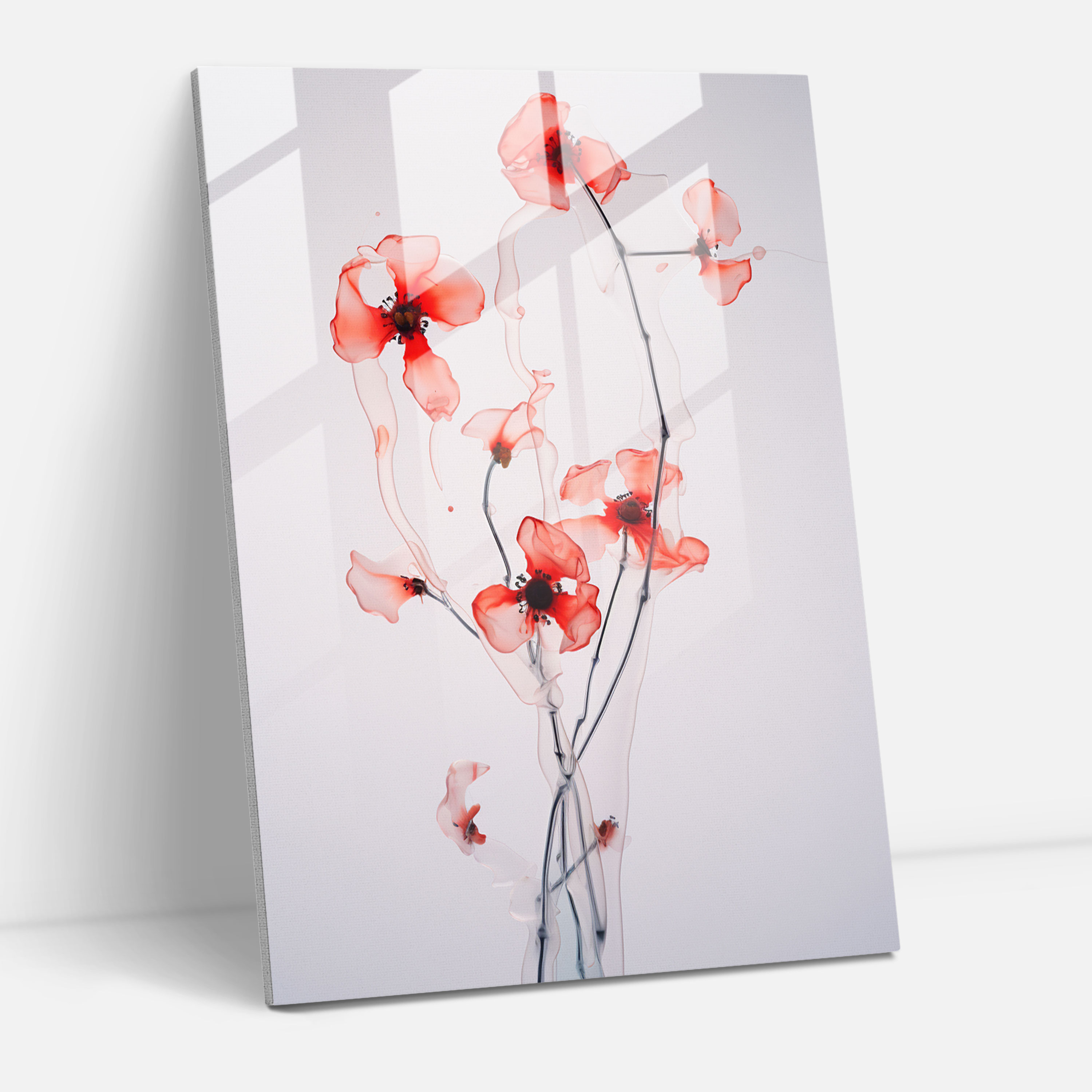 Bleeding Flowers Glass Wall Art - Bleeding Flowers, Glass Art, Bleeding Flowers, Home Decoration