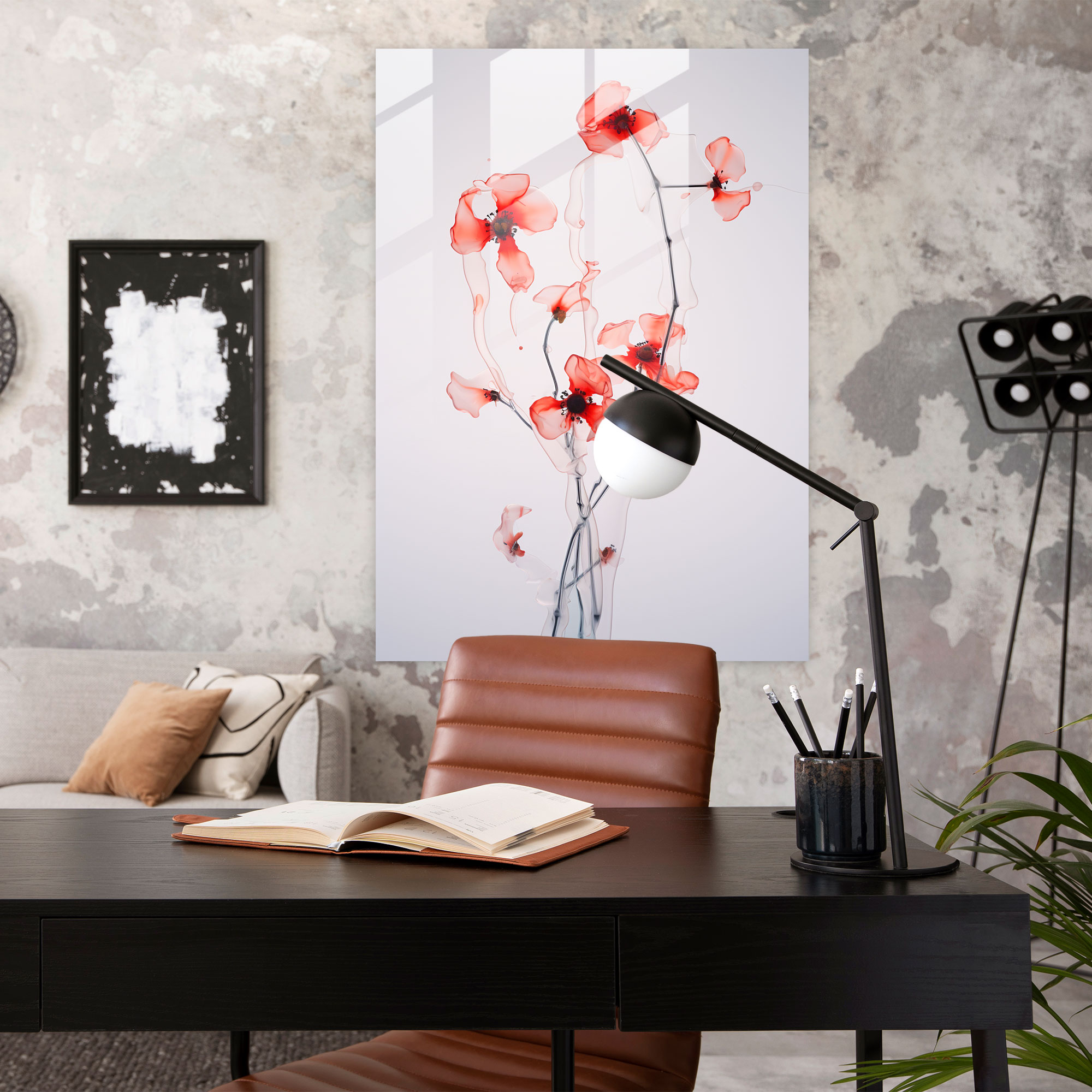 Bleeding Flowers Glass Wall Art - Bleeding Flowers, Glass Art, Bleeding Flowers, Home Decoration