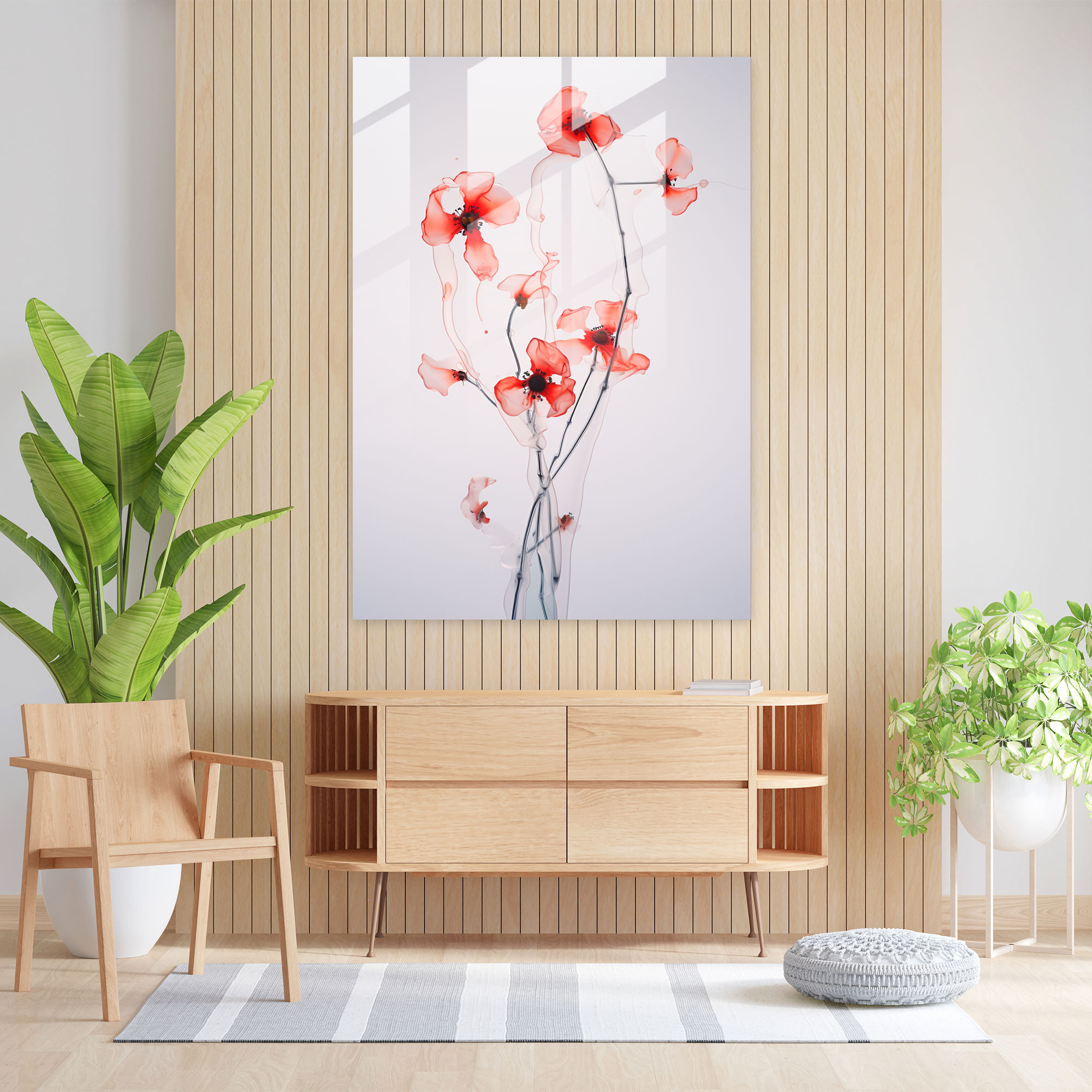 Bleeding Flowers Glass Wall Art - Bleeding Flowers, Glass Art, Bleeding Flowers, Home Decoration