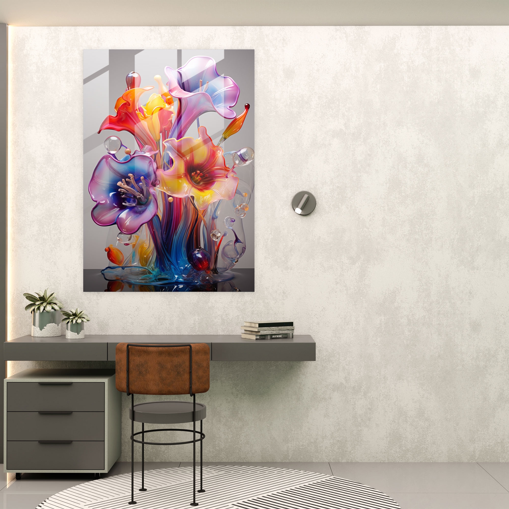 Bleeding Flowers Glass Print - Bleeding Flowers, Home Decoration, Bleeding Flowers, Glass Print