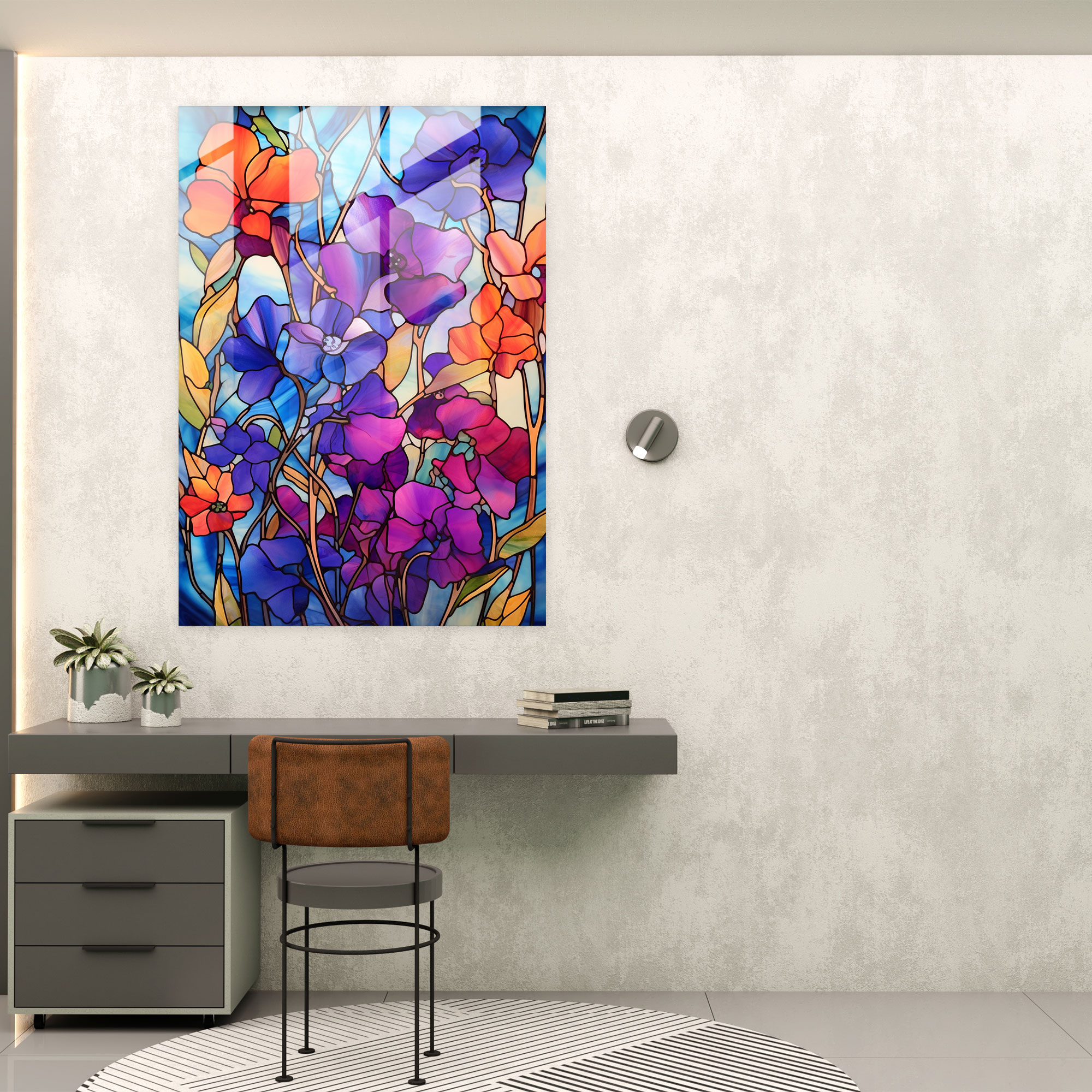 Stained Glass Bleeding Flowers Home Decoration - Bleeding Flowers, Glass Art, Home Decoration, Wall Decoration