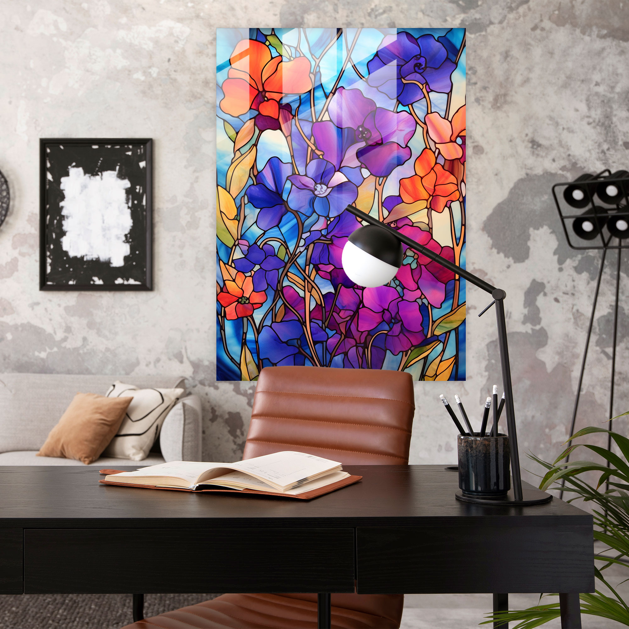 Stained Glass Bleeding Flowers Home Decoration - Bleeding Flowers, Glass Art, Home Decoration, Wall Decoration
