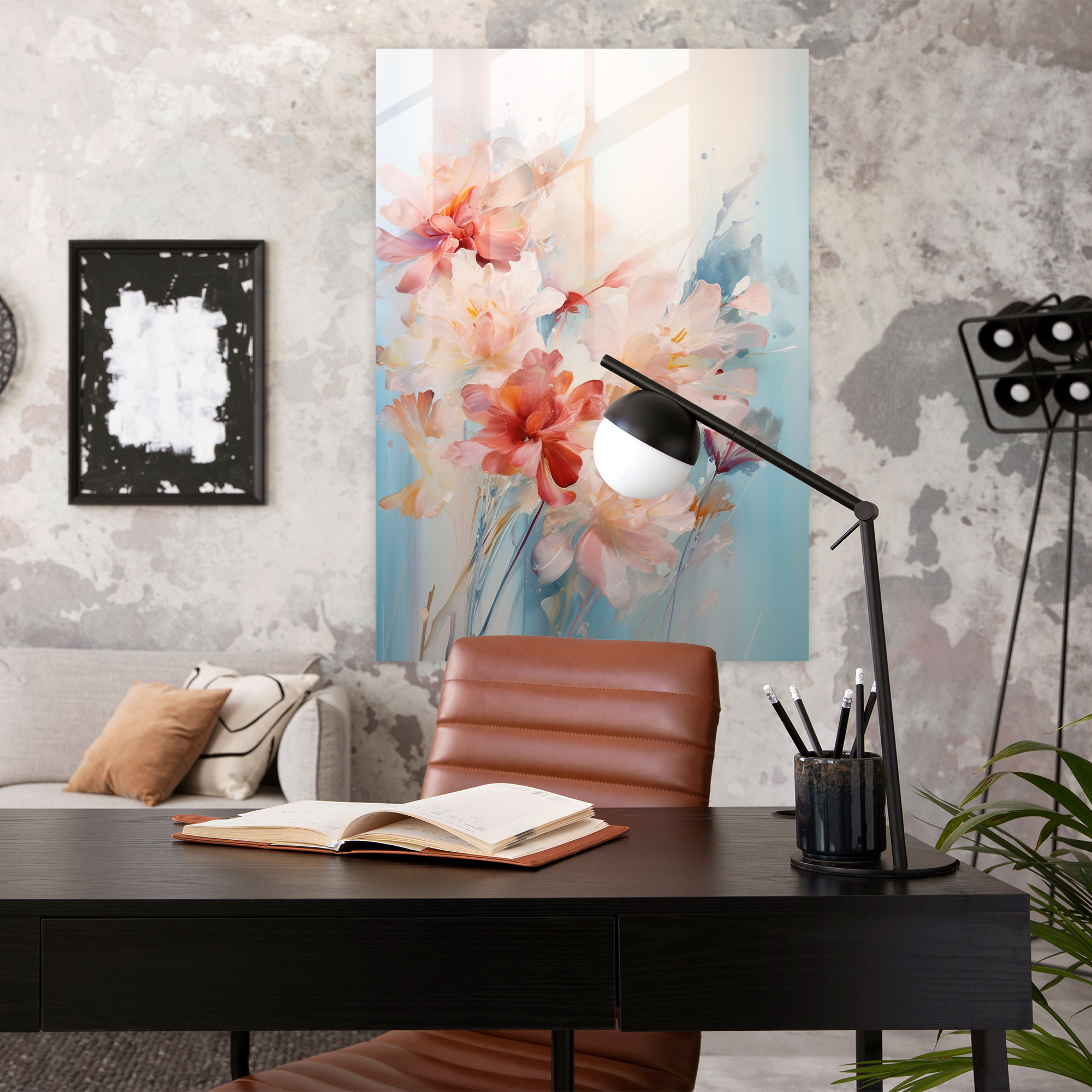 Impressionist Bleeding Flowers Glass Wall Art - Bleeding Flowers, Glass Print, Bleeding Flowers, Wall Decoration