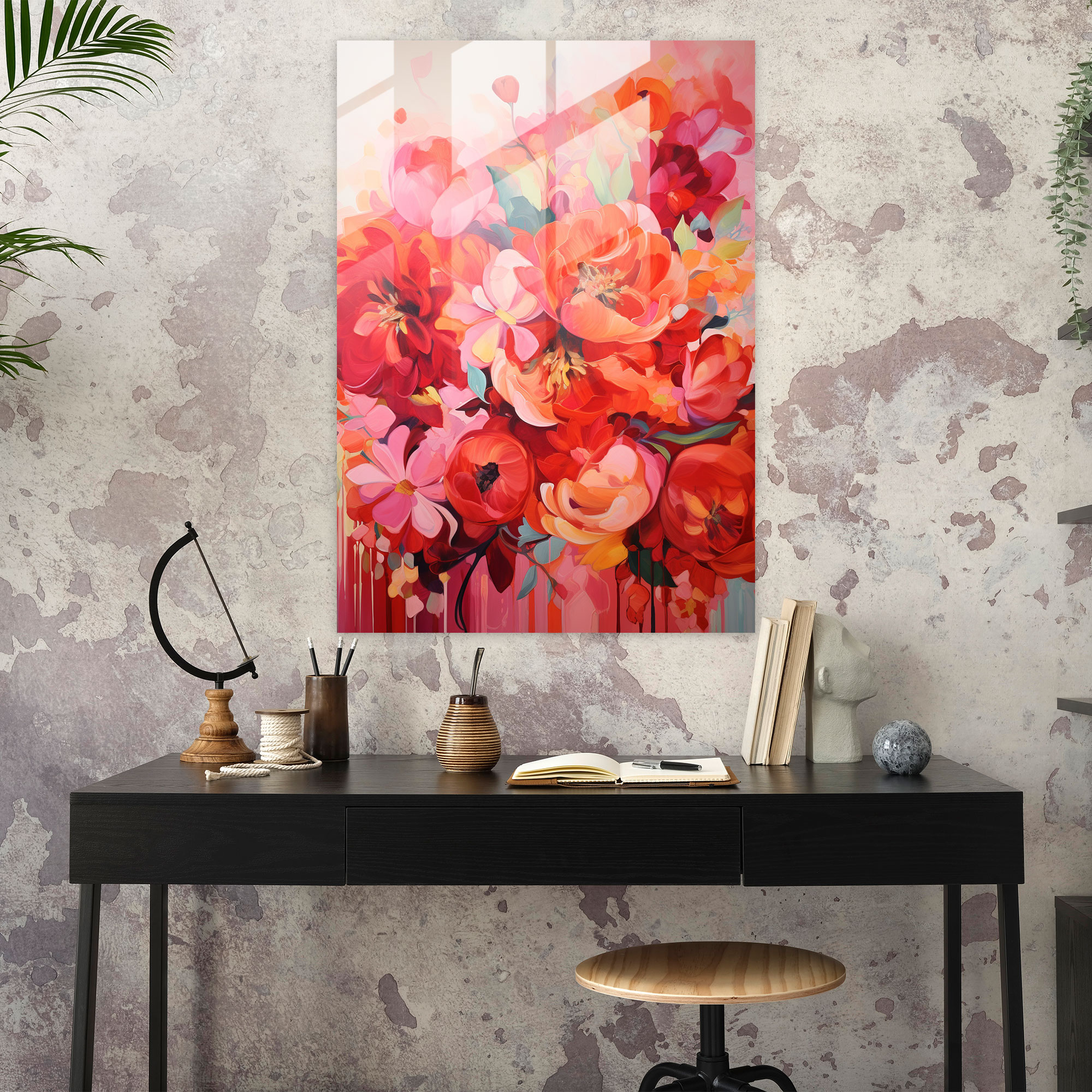 Bleeding Flowers Glass Print - Bleeding Flowers, Glass Print, Glass Wall Art, Bleeding Flowers