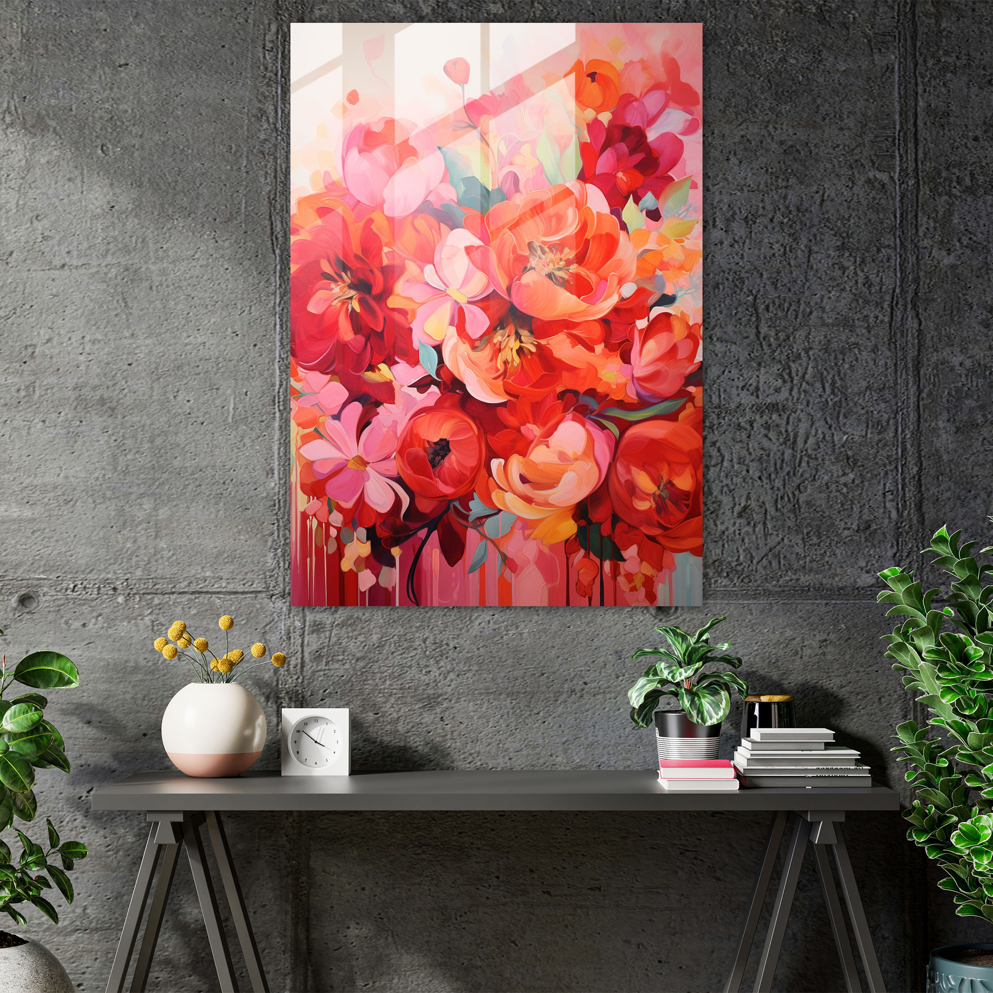 Bleeding Flowers Glass Print - Bleeding Flowers, Glass Print, Glass Wall Art, Bleeding Flowers