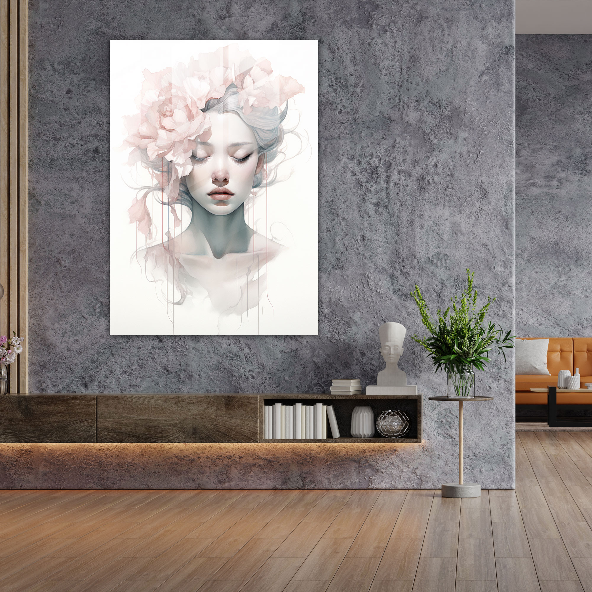 Bleeding Flowers Glass Wall Art - Bleeding Flowers, Glass Wall Art, Home Decoration, Wall Decoration