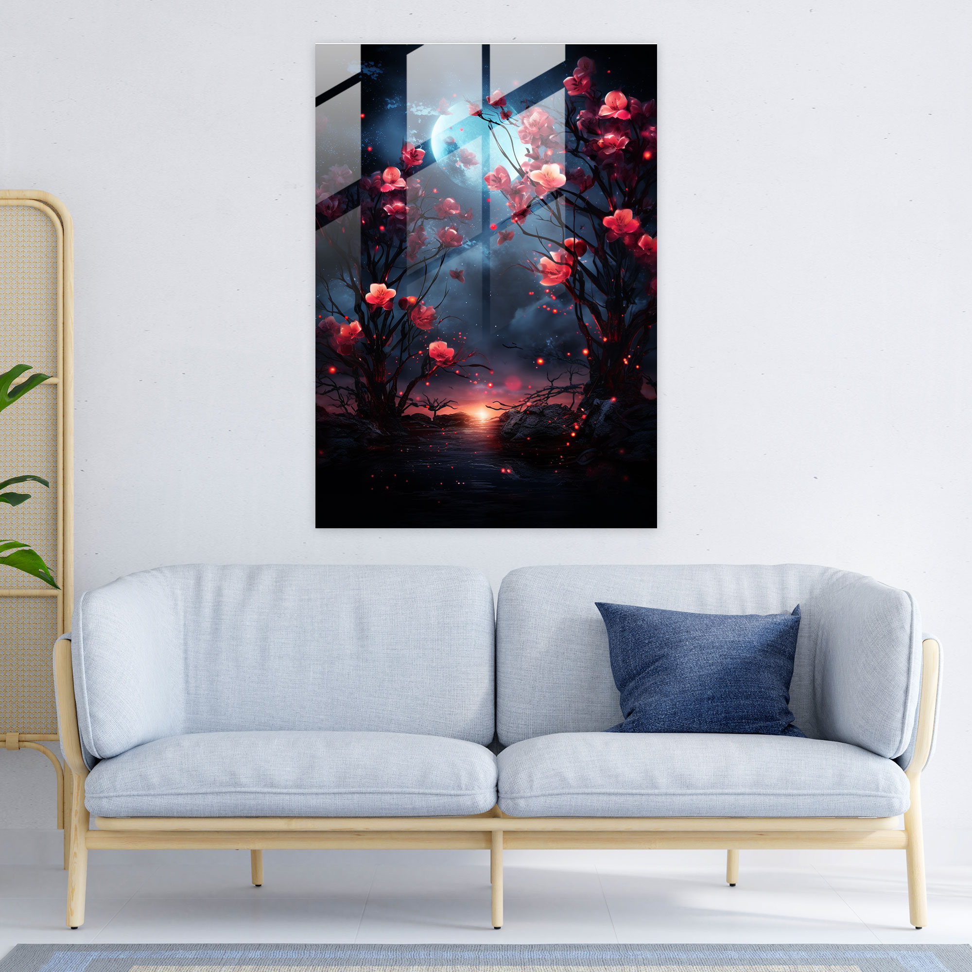 Bleeding Flowers Modern Art - Bleeding Flowers, Glass Art, Home Decoration, Glass Print