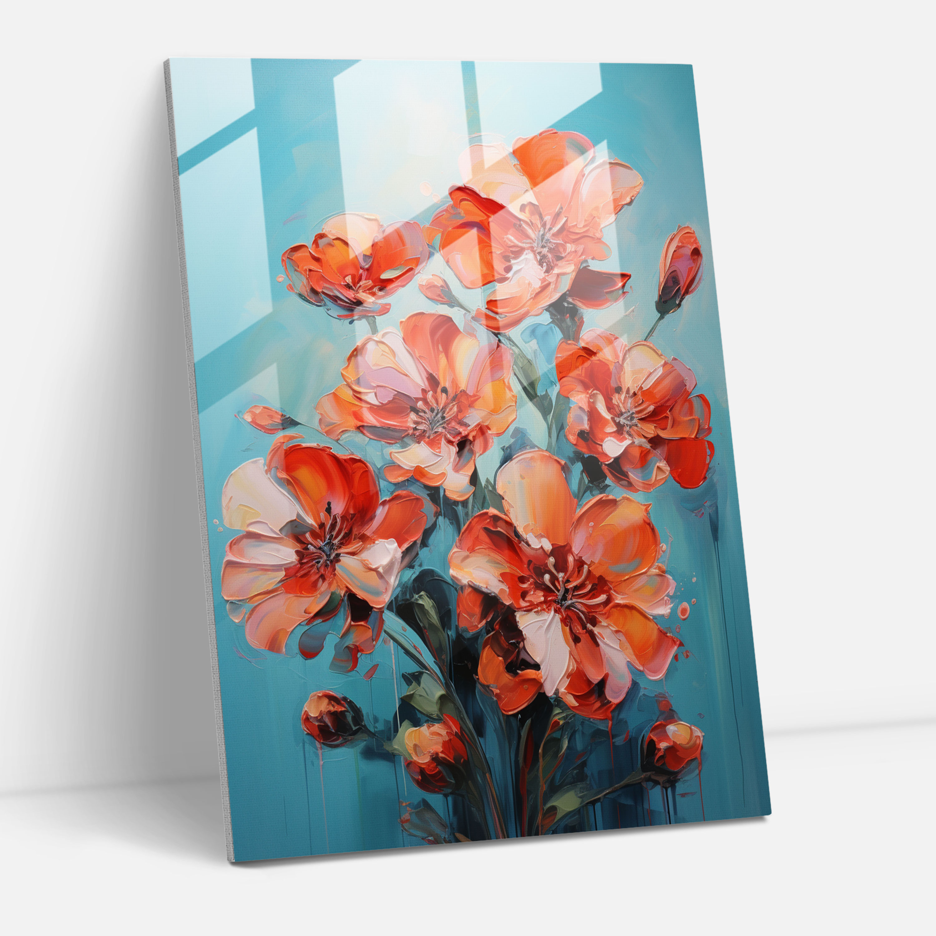 Bleeding Flowers Wall Decoration - Bleeding Flowers, Wall Decoration, Modern Art, Glass Print