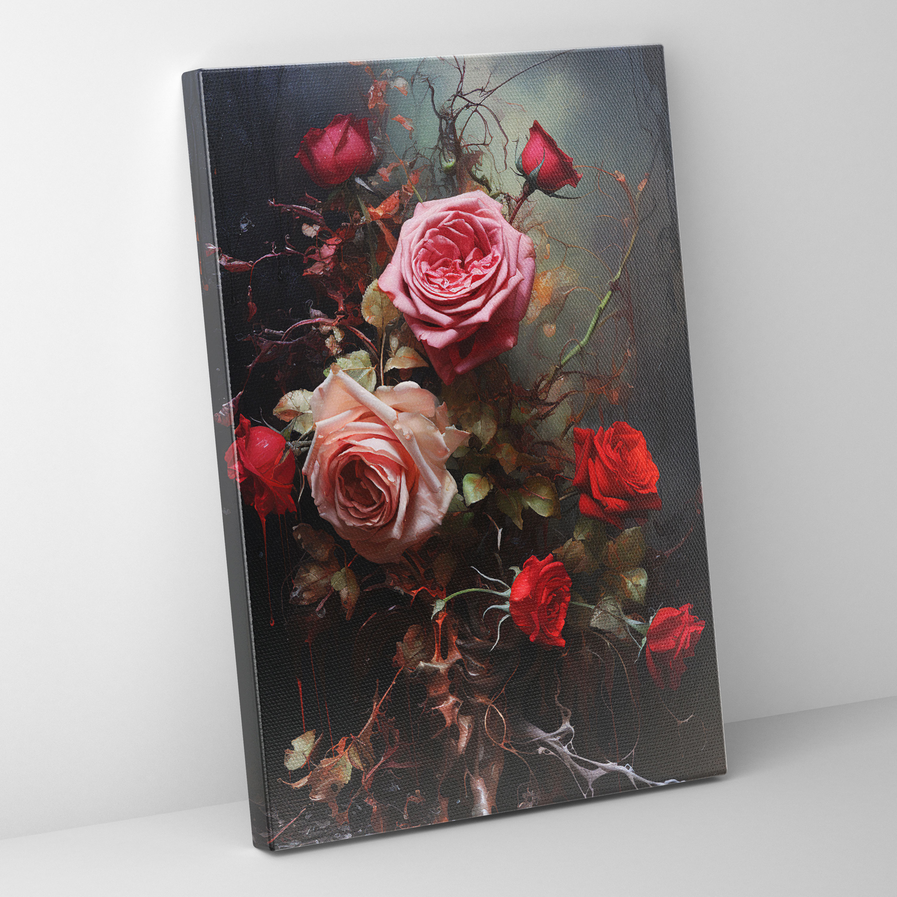 Realistic Bleeding Rose Canvas Print - Bleeding Flowers, Flowers, Wall Decoration, Bleeding Rose
