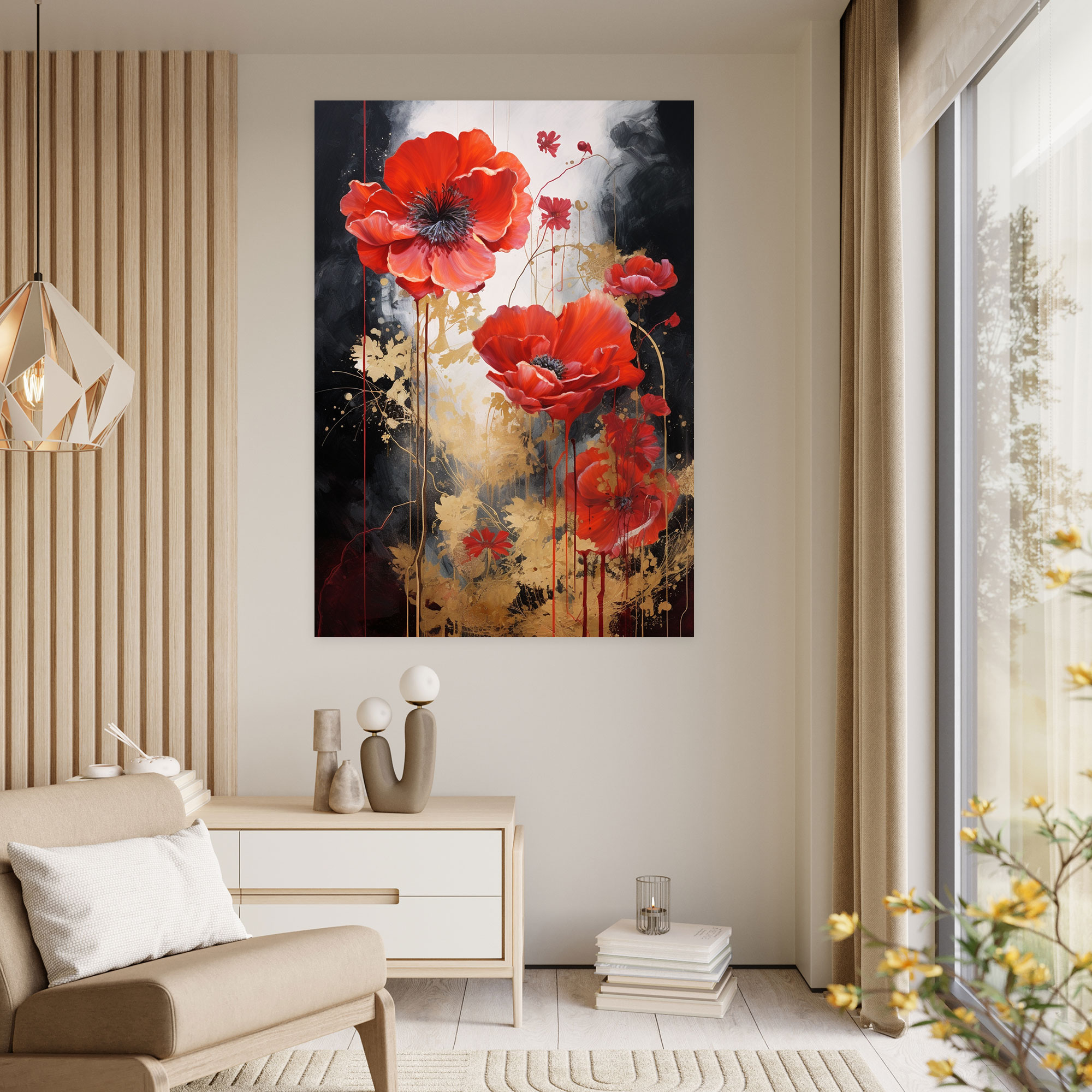 Contemporary Bleeding Flowers Canvas Print - Bleeding Flowers, Abstract Elements, Canvas, Canvas Wall Art