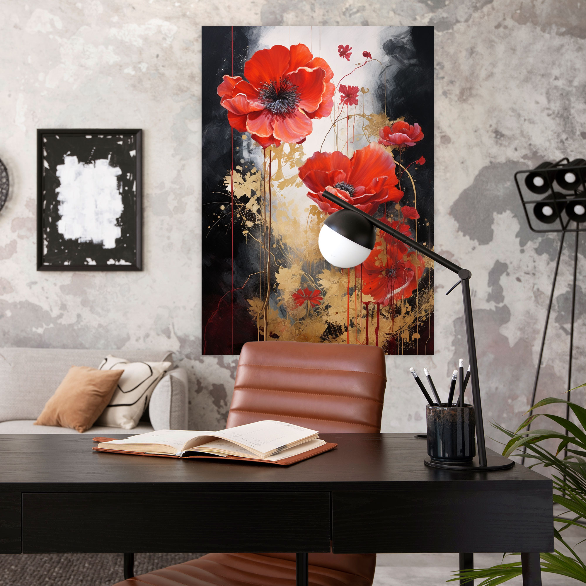 Contemporary Bleeding Flowers Canvas Print - Bleeding Flowers, Abstract Elements, Canvas, Canvas Wall Art