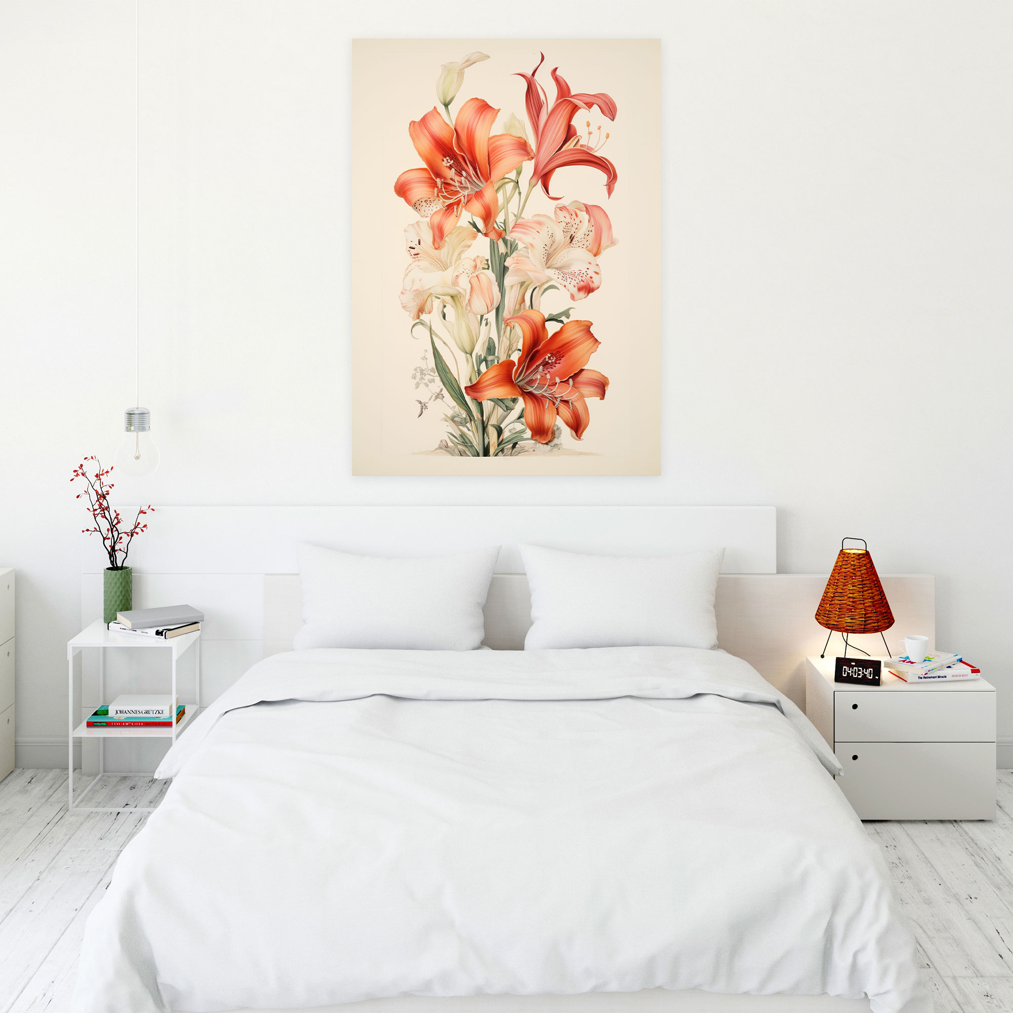 Vintage Bleeding Flowers Wall Art - Bleeding Flowers, Wall Art, Intricate Details, Canvas